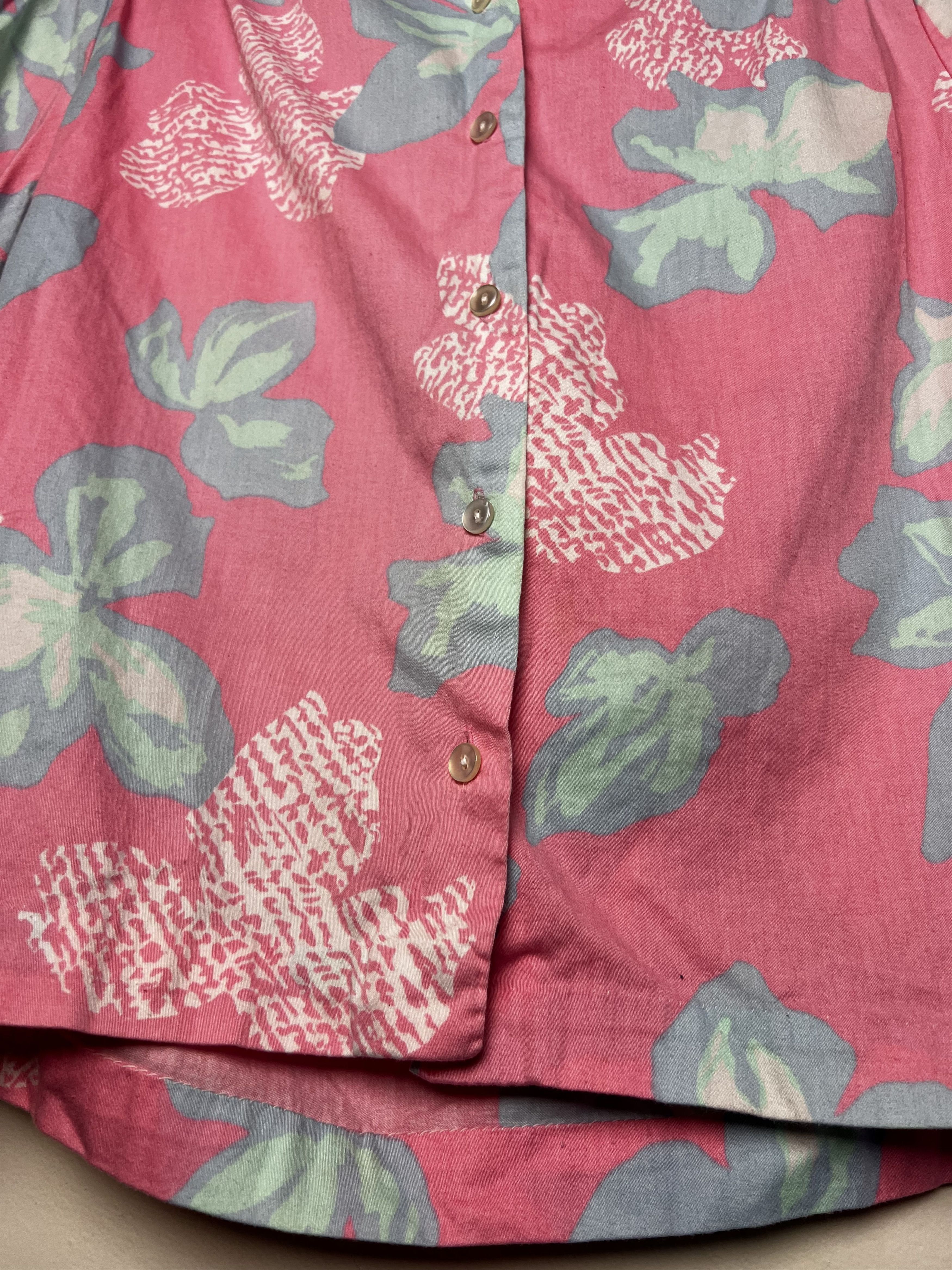 Vintage Vintage 1990's Hilo Hattie Pink Floral Aloha Hawaiian Shirt Size M / US 6-8 / IT 42-44 - 6 Thumbnail