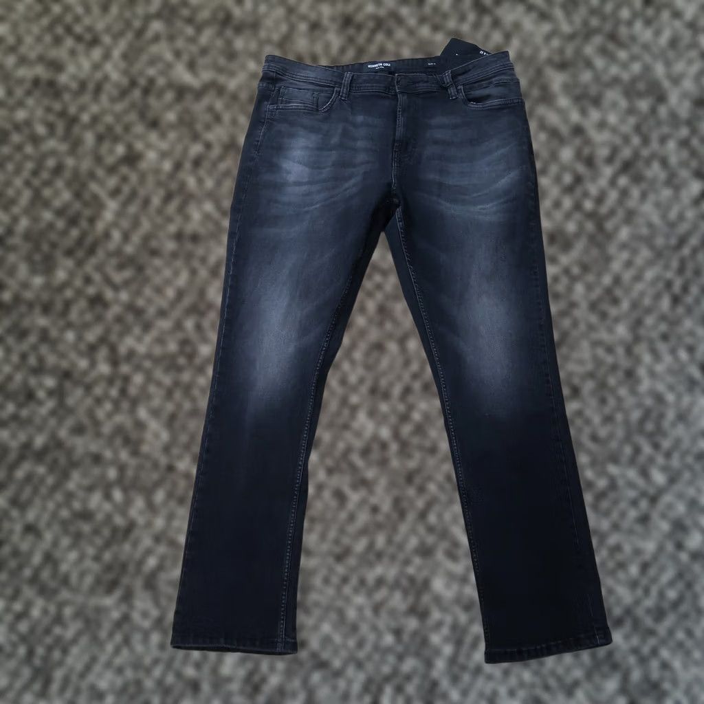 Kenneth Cole kenneth cole Slim Fit Jeans Men 36x32 Black Straight Leg Denim New with Tags Regular 5-Pocket Stretch Modern Preppy Clothing Mens Size US 36 / EU 52 - 1 Thumbnail