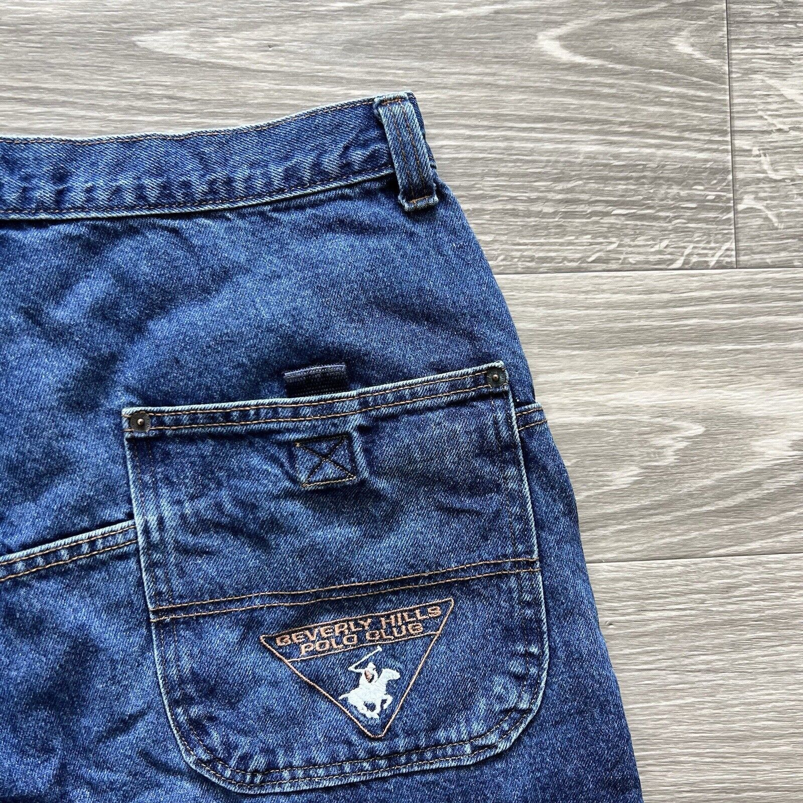 Beverly Hills Polo Club Vintage Y2K Blue Jean Shorts Beverly Hills Polo Club Baggy Size US 35 - 3 Thumbnail