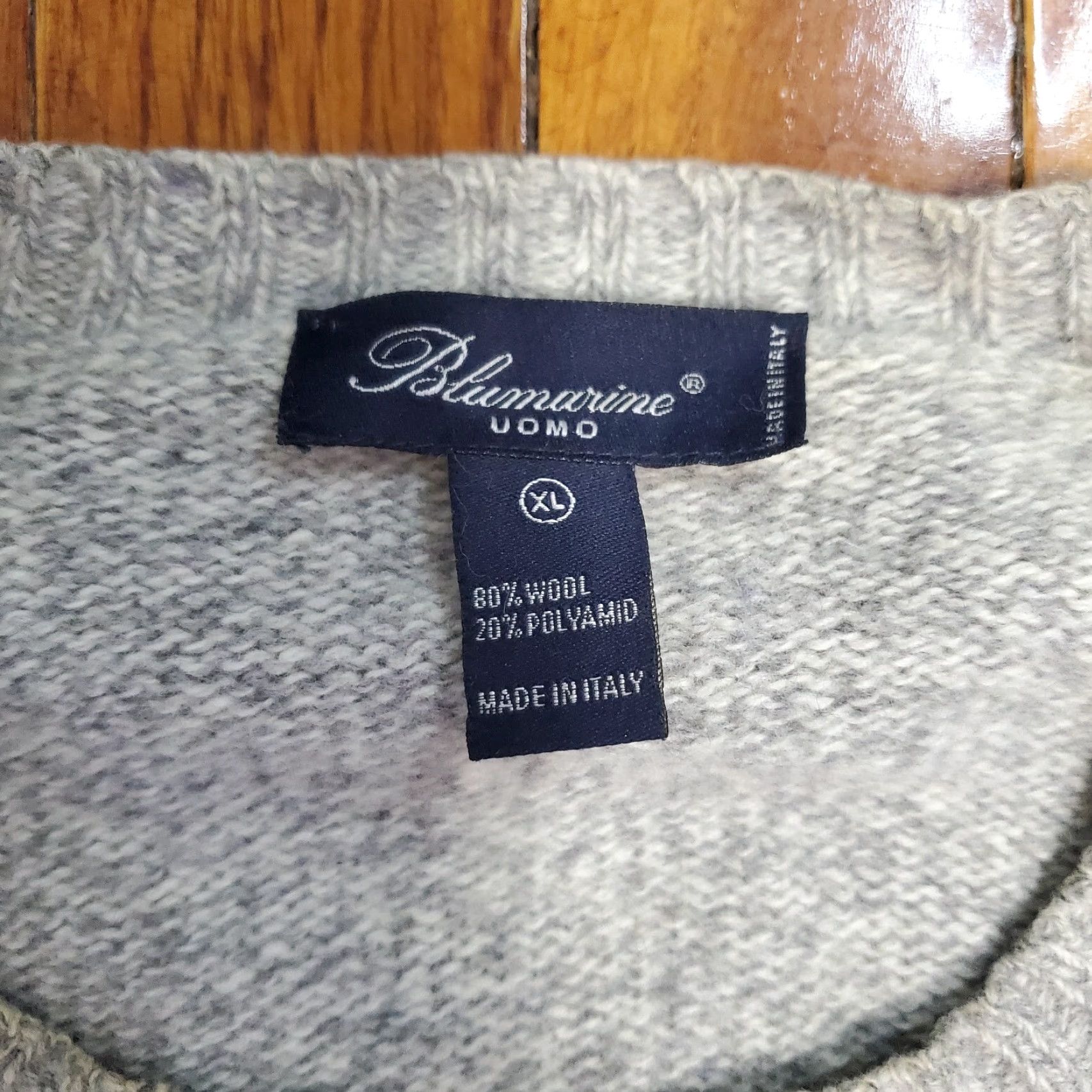 Blumarine VINTAGE Blumarine Sweater Pullover Crew Neck Long Sleeve Gray Wool Polyamide Made in Italy XL Mens Size US XL / EU 56 / 4 - 7 Thumbnail