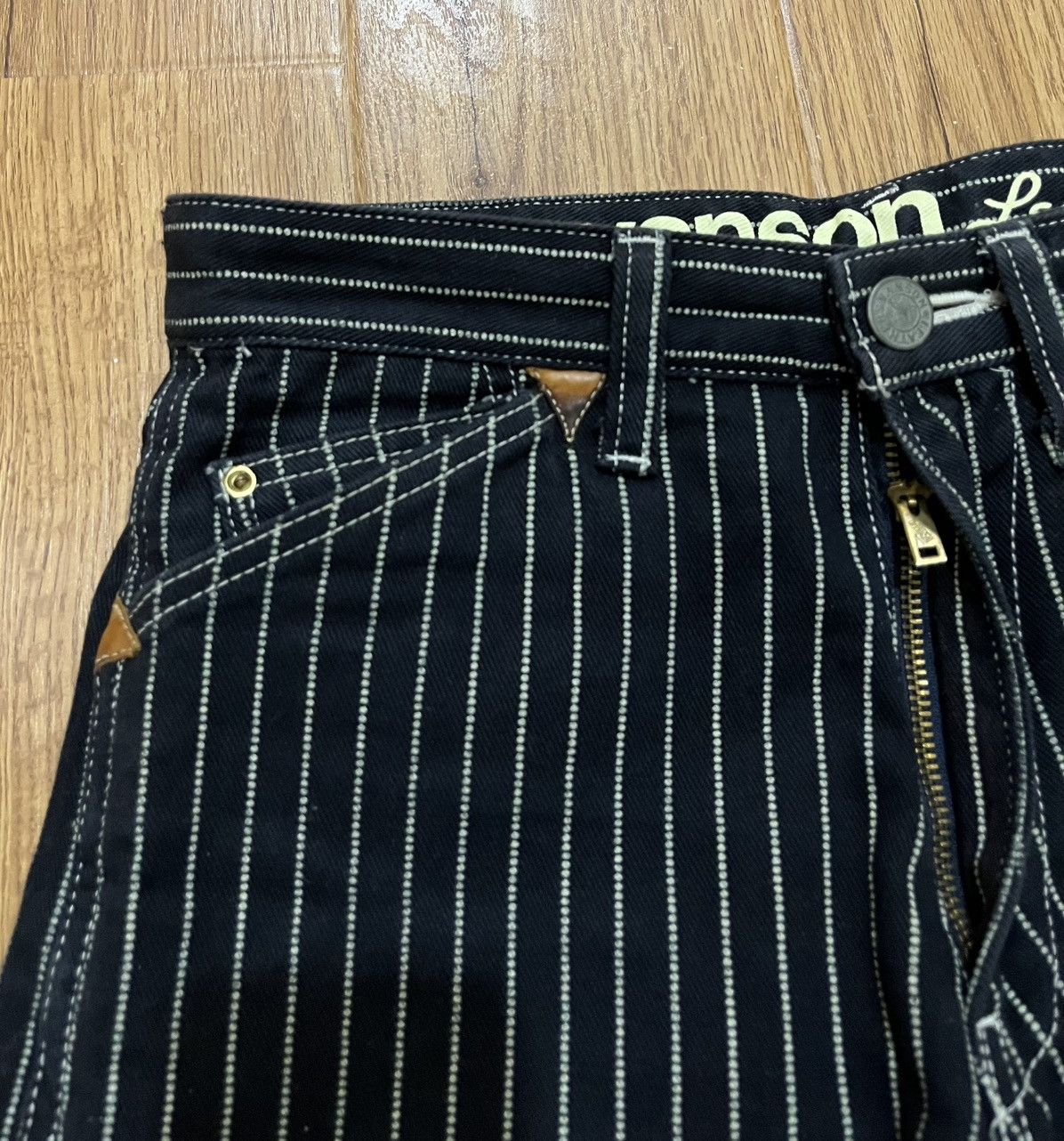 Vanson Leathers Vanson Leather Wabash Stripe Buckle Back Carpenter Pants Size US 31 - 11 Thumbnail