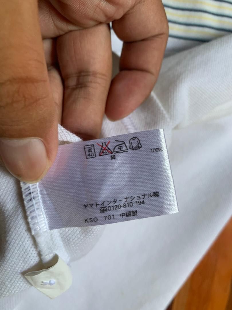 Vintage E34 Vintage 80’s Crocodile WHITE POLO SINGE STICH Size US L / EU 52-54 / 3 - 4 Thumbnail