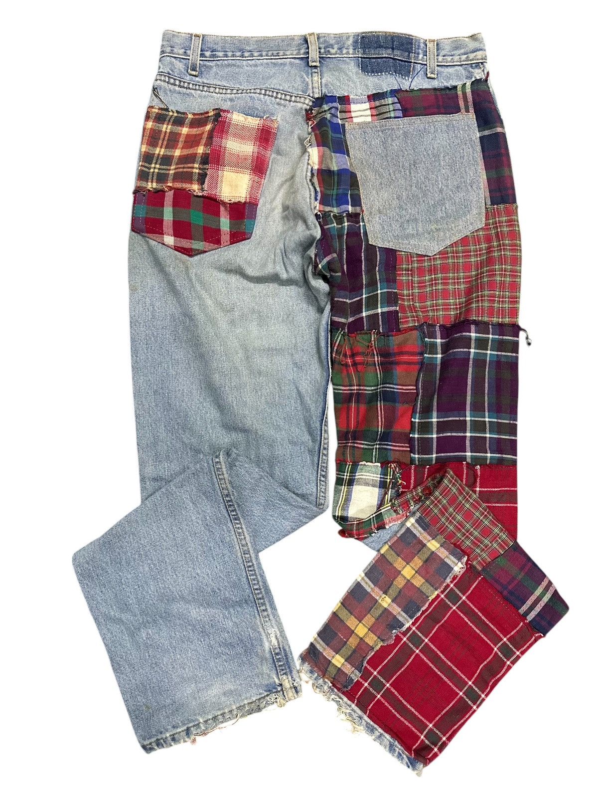 If Six Was Nine Distress Denim Patchwork Jeans Jeans crazy Design. Size US 34 / EU 50 - 1 Thumbnail
