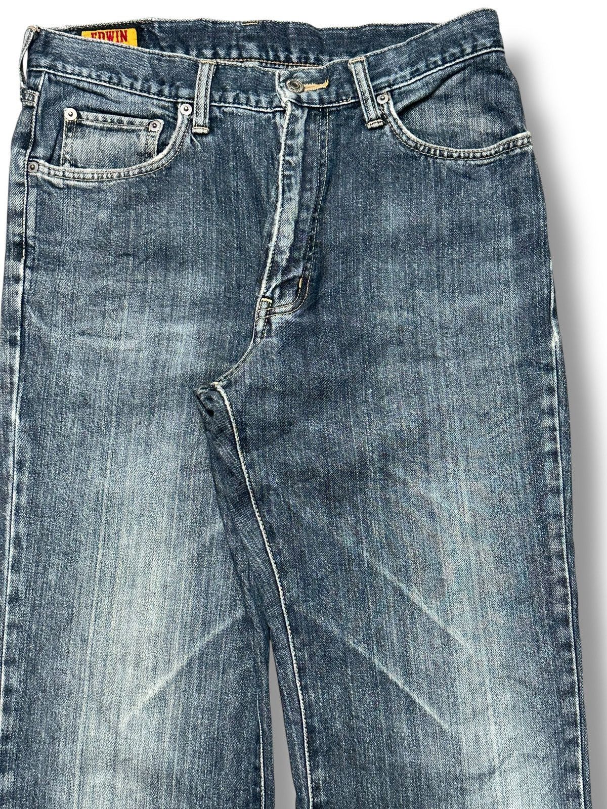 Edwin Rare Edwin Vintage Orange Tab Straight Loose and Faded Wash Size US 31 - 4 Thumbnail