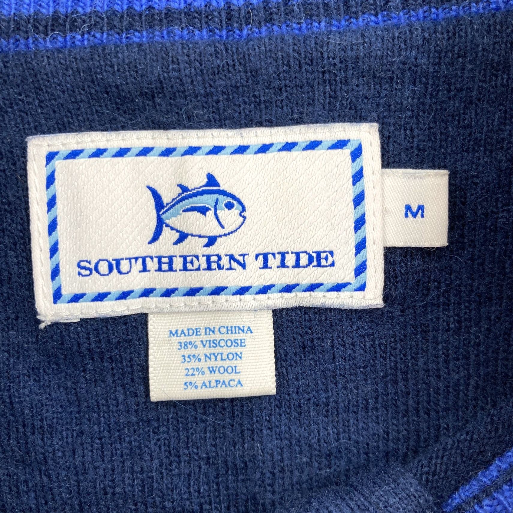 Southern Tide Southern Tide Sweater Mens Blue Medium Half Zip Pullover Wool Alpaca Blend Golf Size US M / EU 48-50 / 2 - 4 Thumbnail