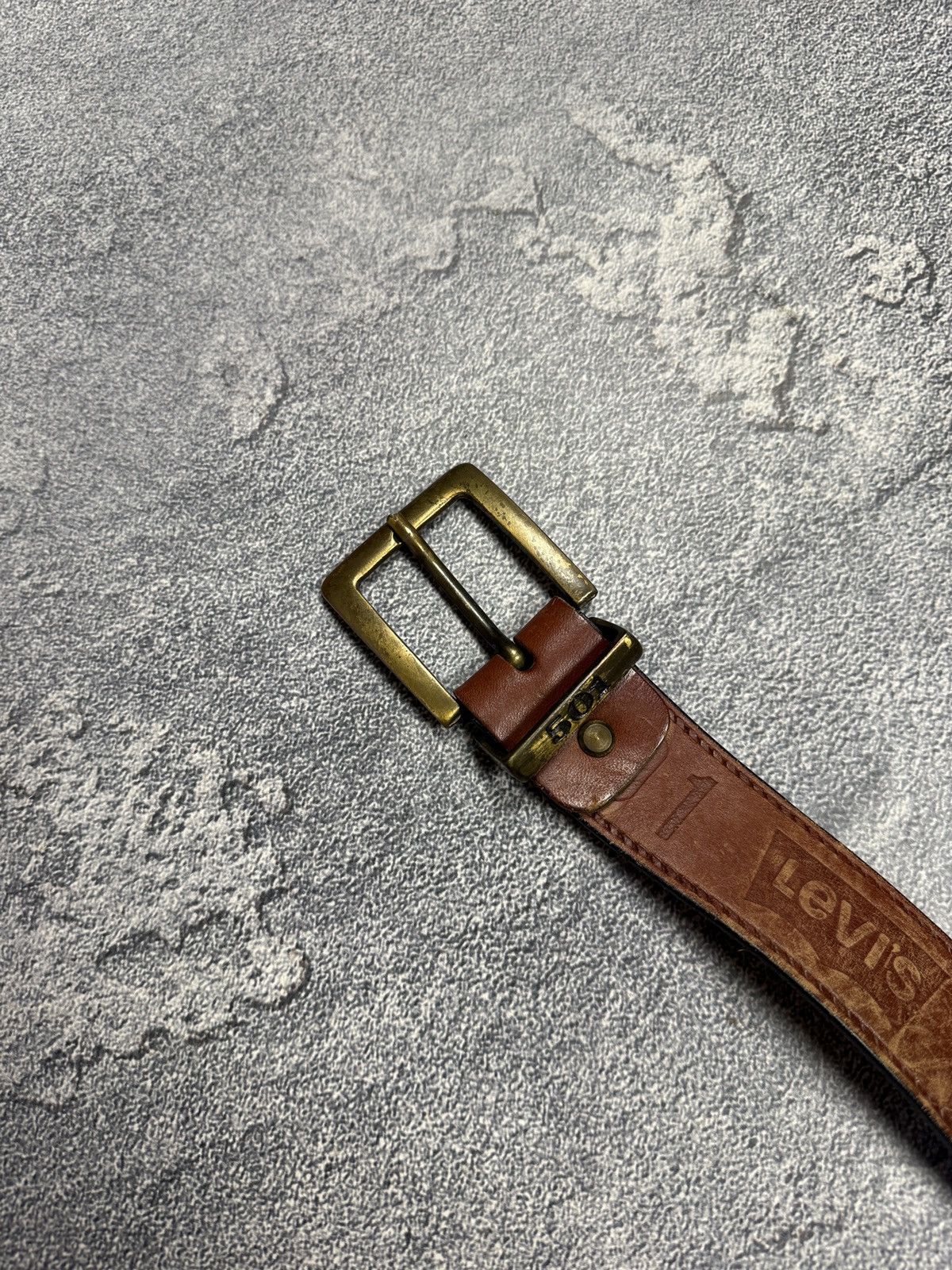 Levi's Vintage Distressed Faded Levi’s 501 Leather Belt Opium Y2K Size ONE SIZE - 4 Thumbnail