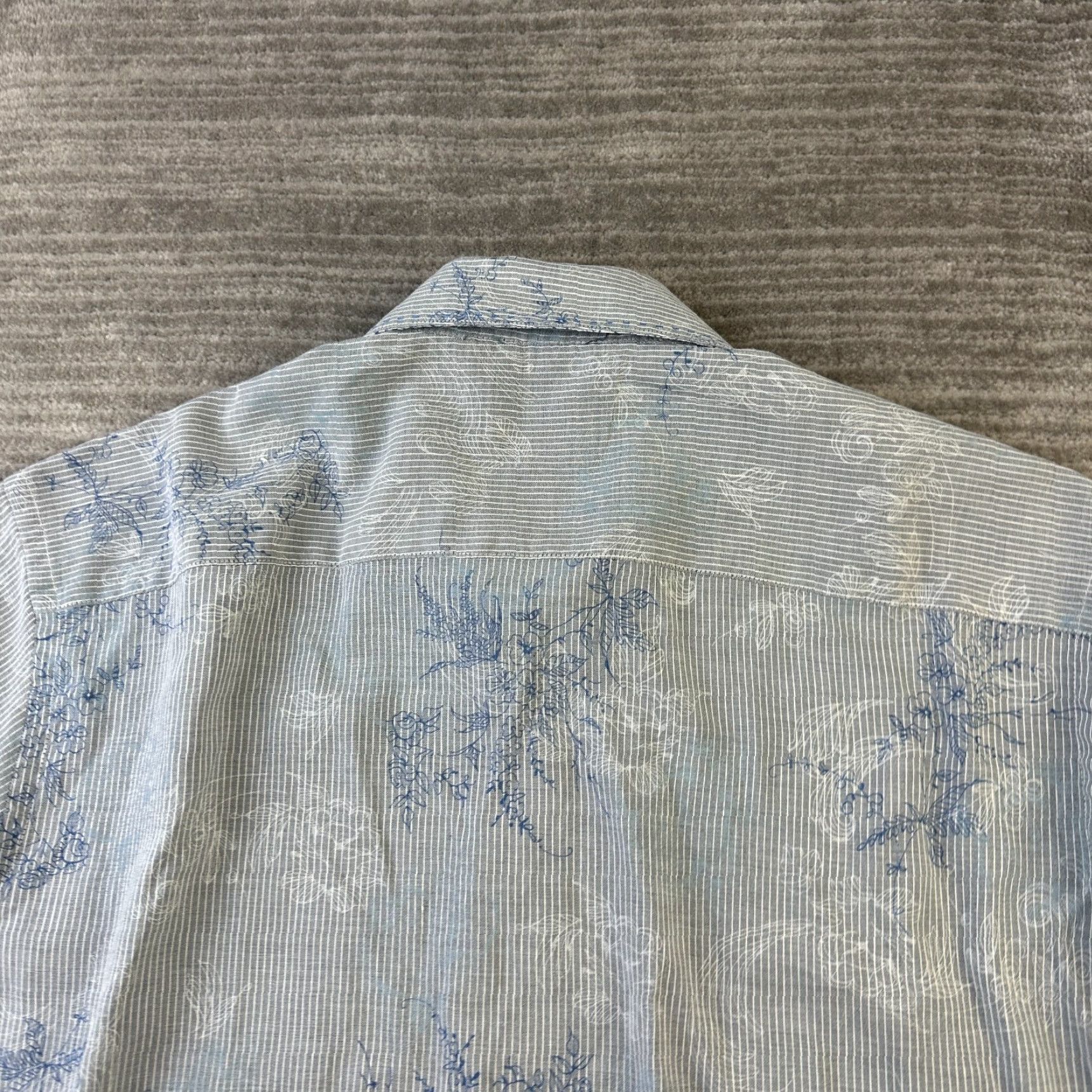 BUGATCHI Bugatchi Uomo Shirt Mens Large Blue Floral Button Up Hawaiian Shirt Size US L / EU 52-54 / 3 - 5 Thumbnail