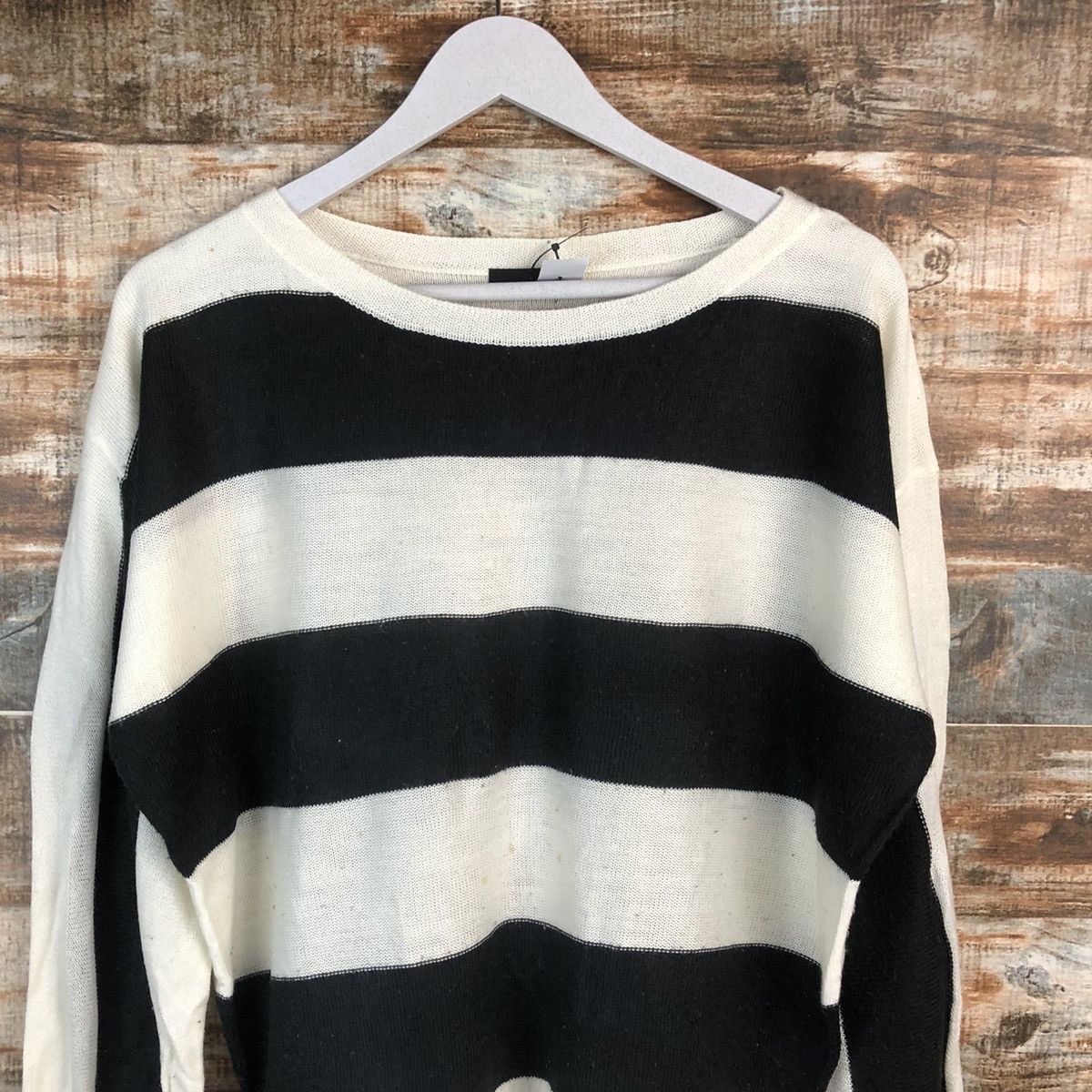 Homespun Knitwear × LOWRYS FARM A Part Of Lowyrs White Black stripe Knitwear #A1795 Size US M / EU 48-50 / 2 - 5 Thumbnail