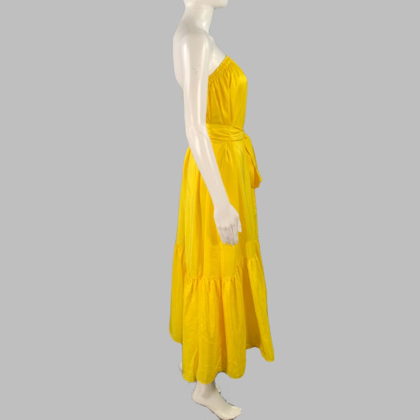 Other ANAAK Size S Sakura Yellow Silk Ruffled Strapless Dress Size S / US 4 / IT 40 - 2 Thumbnail