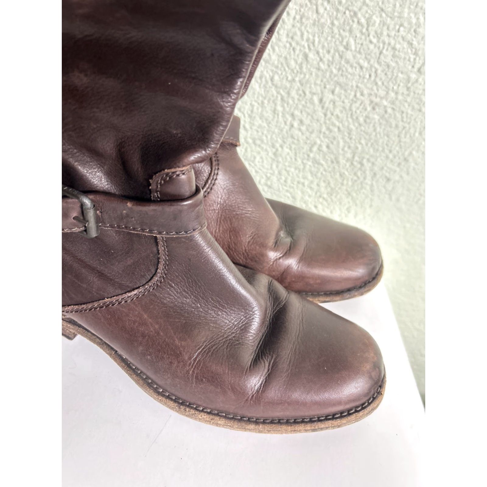 Frye Frye Boots Knee-High Brown Leather Pull On 8B Women’s Shaft Knee-High Casual, Workwear, Party/Cocktail, Business Size US 8 / IT 38 - 2 Thumbnail