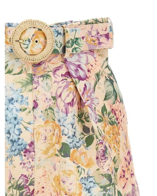 Zimmermann o1s22i1n1024 Halliday Linen Tuck Shorts in Multicolor Size 30" / US 8 / IT 44 - 3 Thumbnail