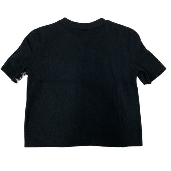 Zara Trafaluc Black Pearl-Embellished Ribbed Knit Sweater To