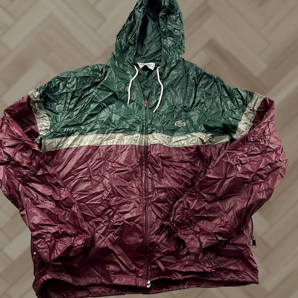 Lacoste VINTAGE Lacoste Izod Pullover Hooded Anorak Windbreaker Mens M Green Maroon Jacket Size US M / EU 48-50 / 2 - 1 Thumbnail