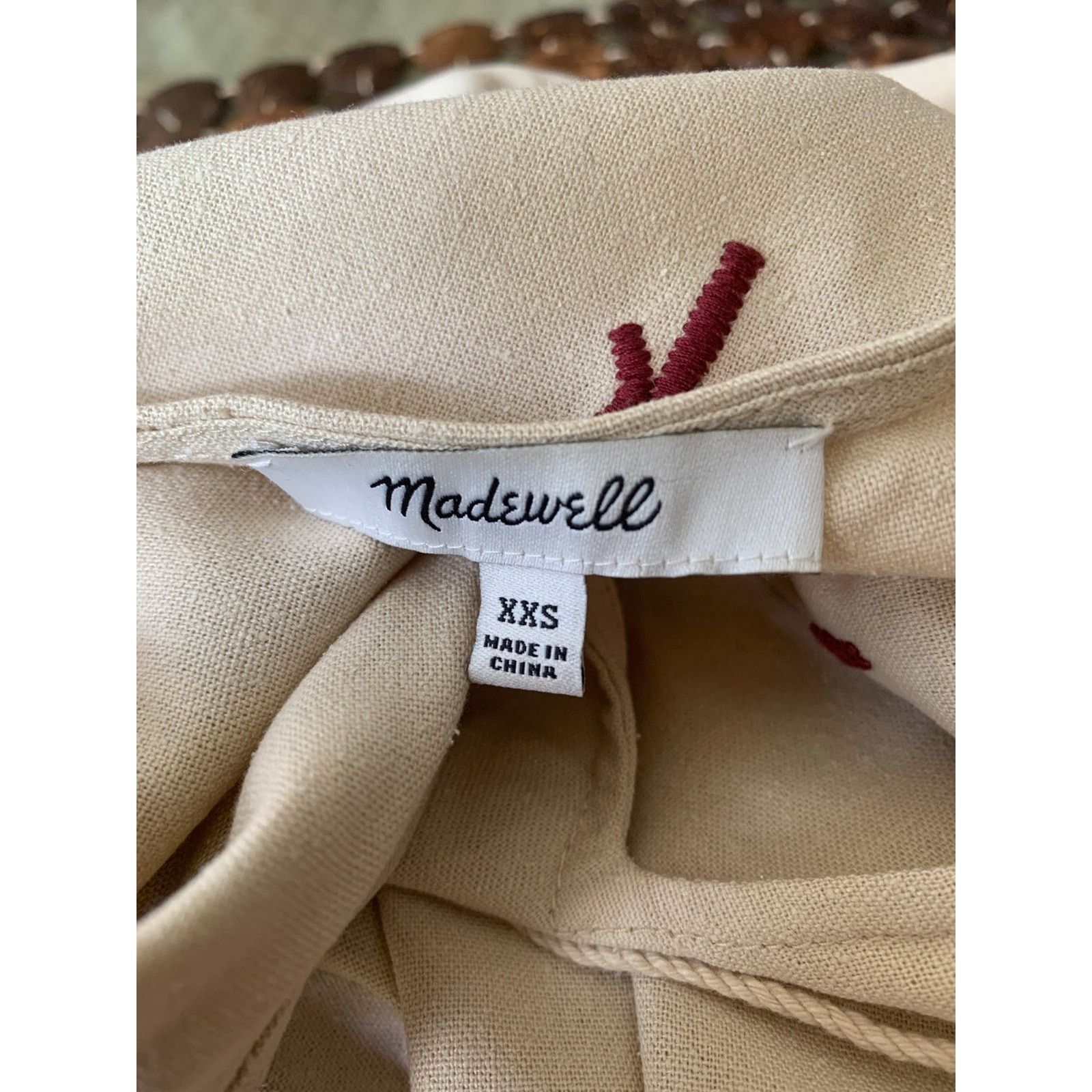 Madewell Madewell Womens Size XXS Ivory 100% Silk Top Embroidered Size XXS / US 00 / IT 34 - 9 Thumbnail