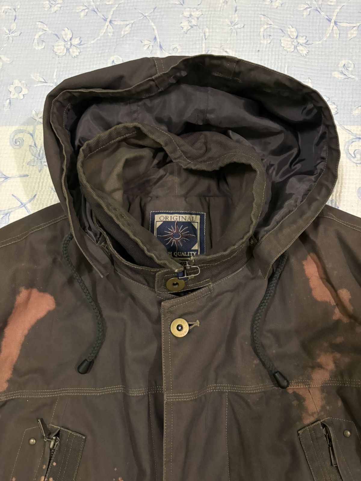Vintage Sythetic Utility Parka Hooded Zip Up Acid Wash Jacket Size US L / EU 52-54 / 3 - 16 Thumbnail
