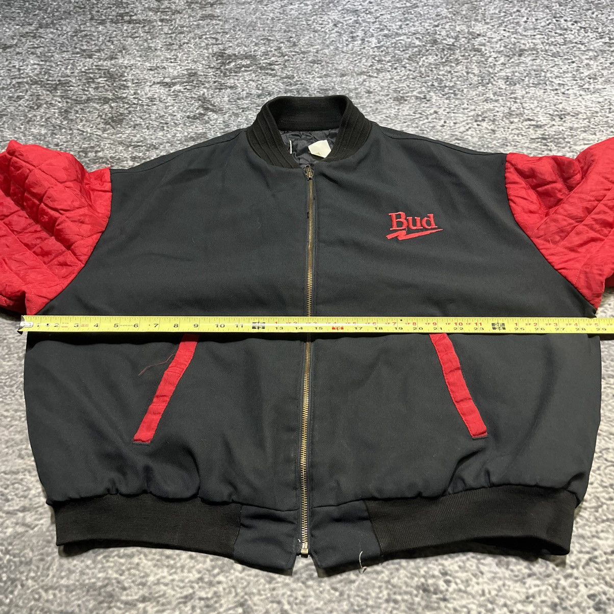 Budweiser VINTAGE 90s BUDWEISER BLACK RED BEER PROMO BOMBER JACKET Size US L / EU 52-54 / 3 - 9 Thumbnail