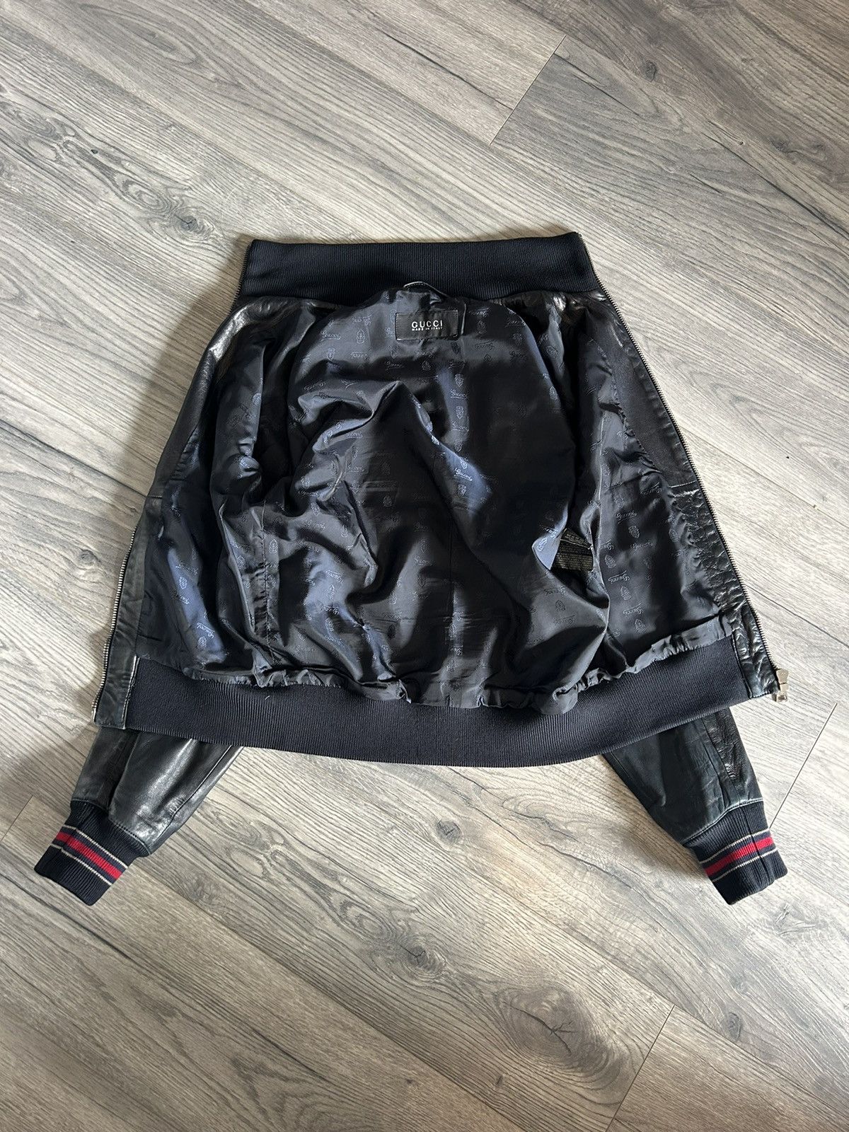 Gucci Gucci Black Lambskin Leather Bomber Jacket - Size IT 46 Size US S / EU 44-46 / 1 - 15 Thumbnail