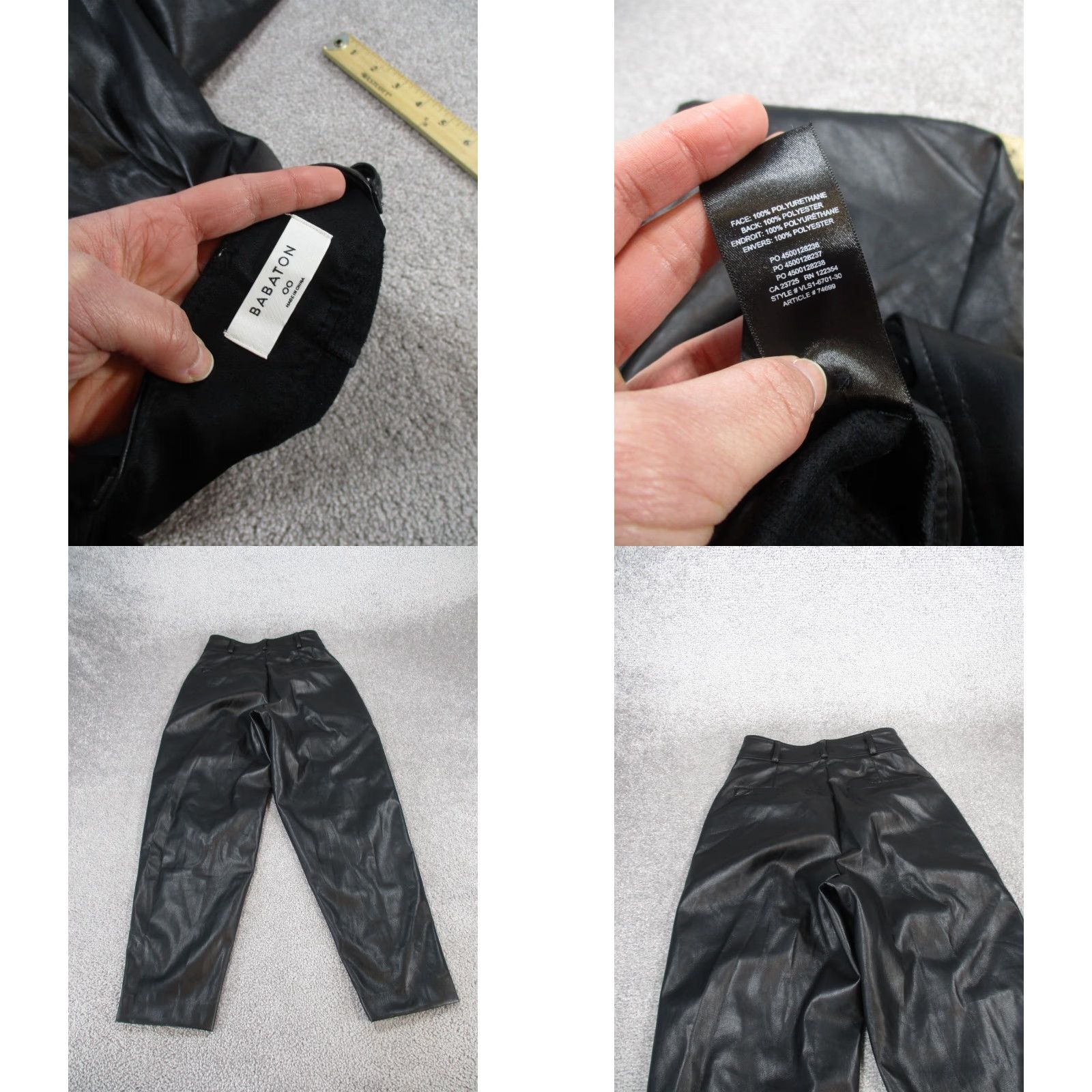 Vintage VINTAGE Babaton Pants Womens 00 Black Faux Leather Pleated Front Dress Pants Adult Regular Size 24" / US 00 / IT 34 - 8 Thumbnail