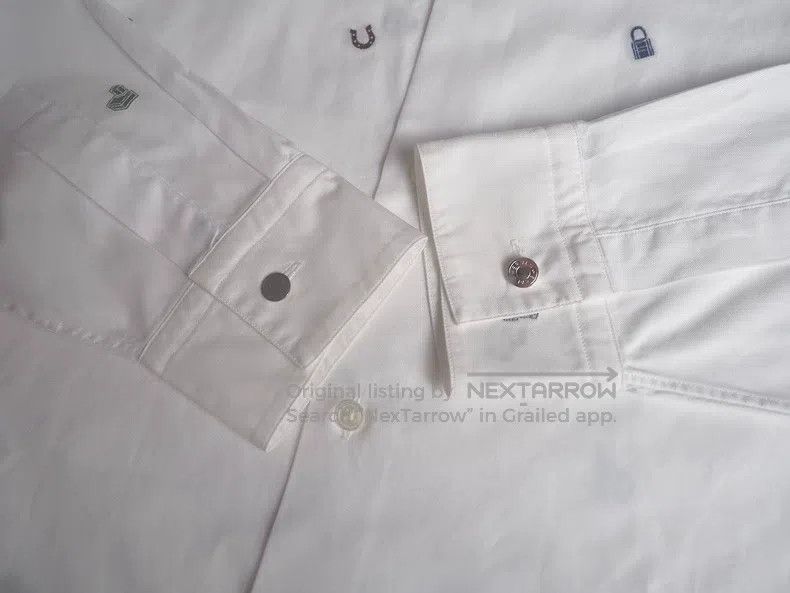 Hermes Hermes size 41 White embroidered patterned shirt Size US XXS / EU 40 - 7 Thumbnail