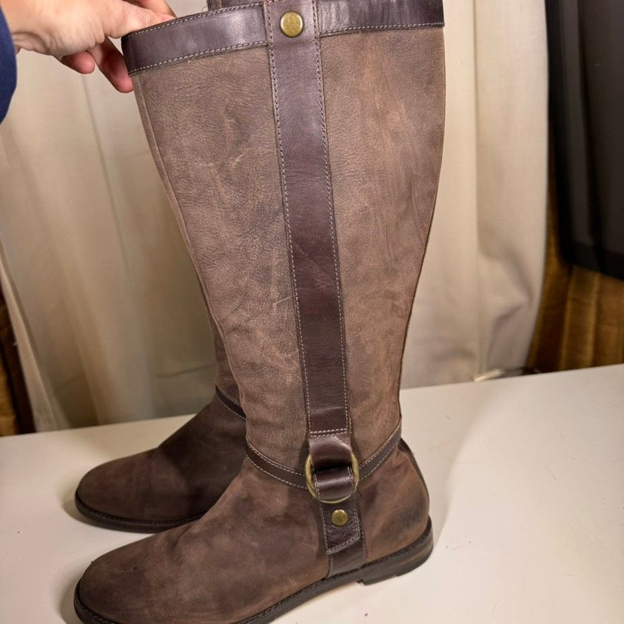 Cole Haan Cole Haan Brown Nubuck Leather Riding Boots Womens Sz 7.5 B Size US 7.5 / IT 37.5 - 3 Thumbnail
