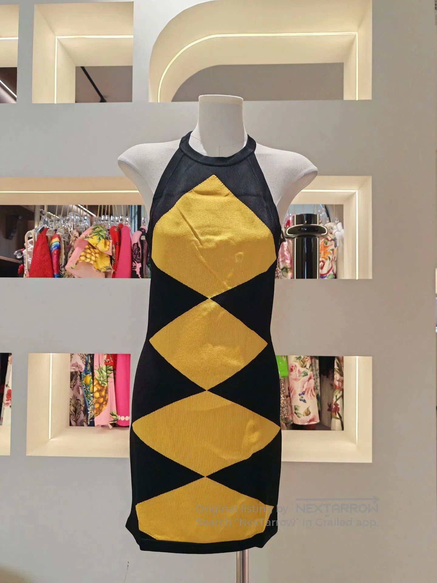 Balmain Balmain Color Block Halter Knit Mini Dress. Size S / US 4 / IT 40 - 1 Thumbnail
