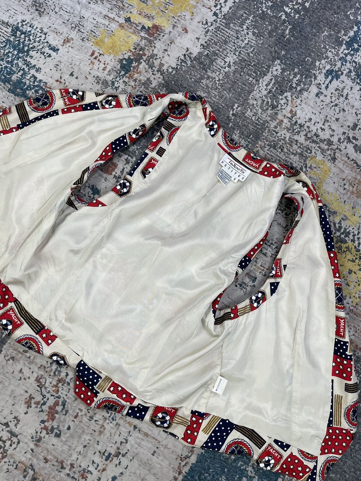 Talbots Vtg Talbots Nautical Rayon Tie Back Yatch Boat Vest Size S / US 4 / IT 40 - 7 Thumbnail
