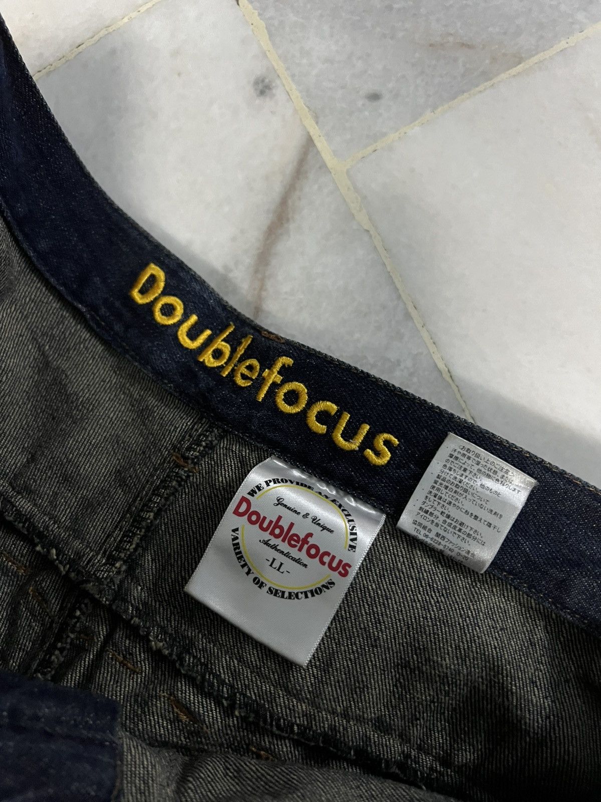 Japanese Brand 💥Double Waist💥Vintage 90’s Style Double Focus Mud Wash Jean Size US 33 - 20 Thumbnail