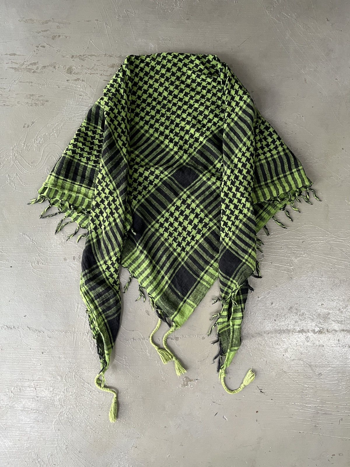 If Six Was Nine Green Keffiyeh Scarf Raf Simons Undercover Junya Style Size ONE SIZE - 2 Thumbnail