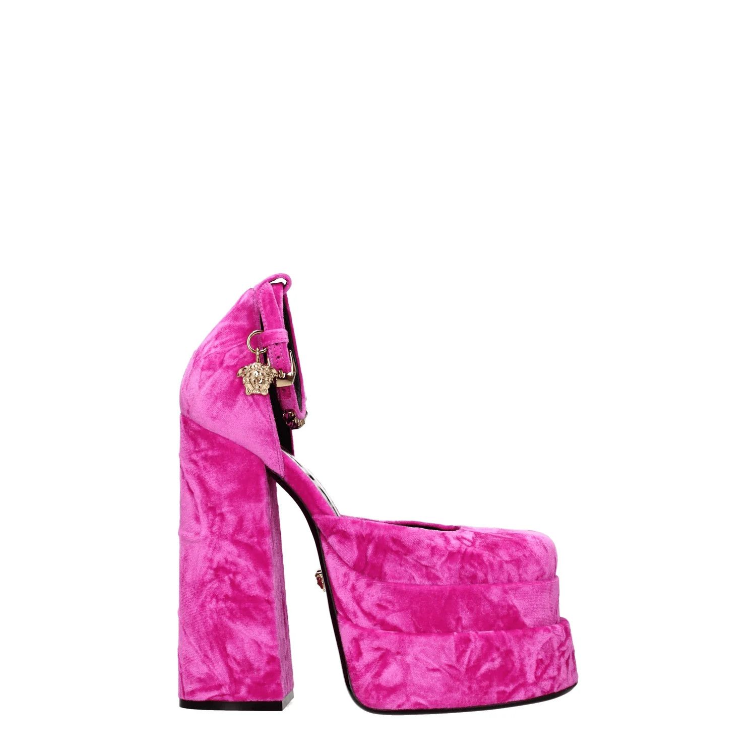 ob1o1e0125 Velvet Sandals in Fuchsia