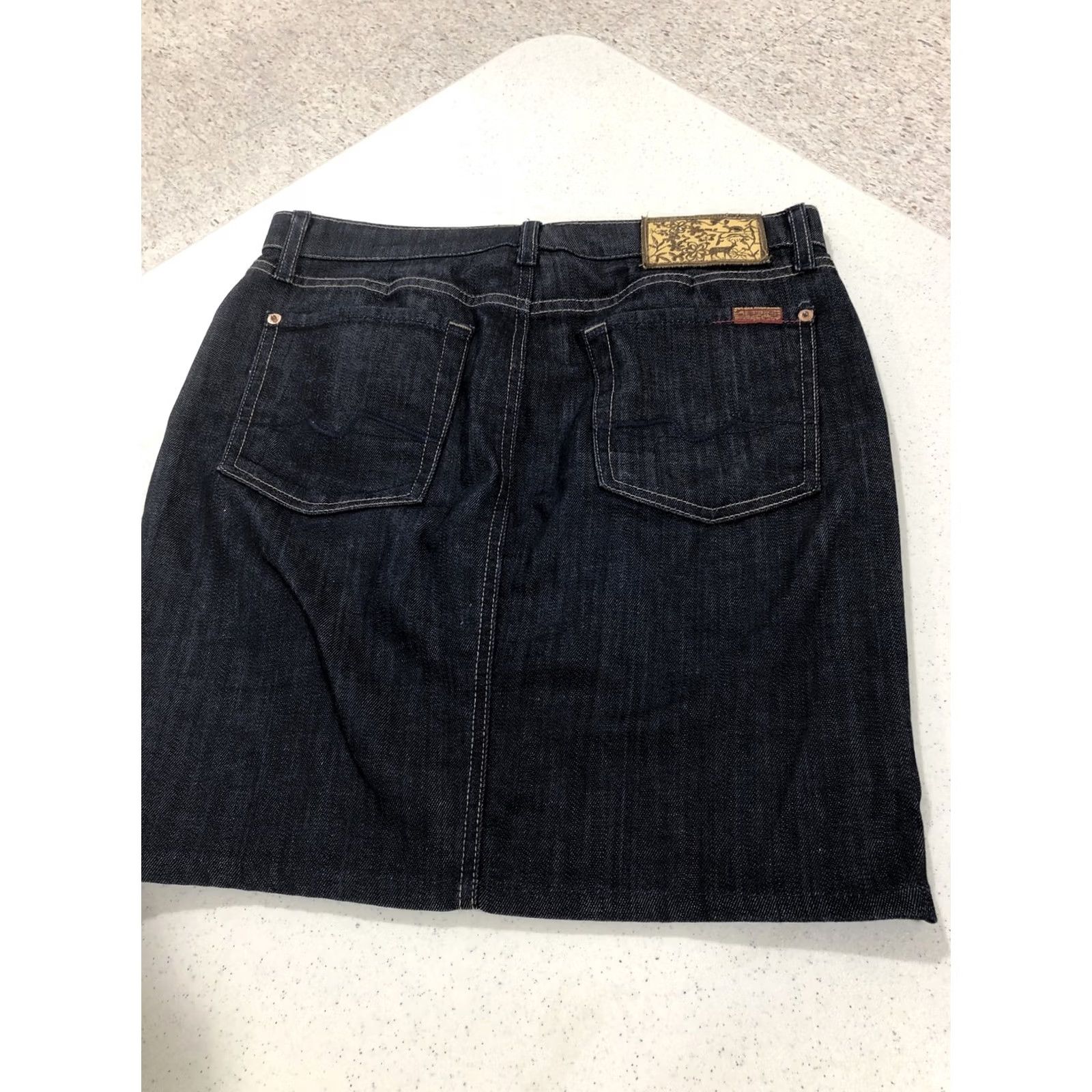 7 For All Mankind VINTAGE? No. 7 For All Mankind Denim Jean Skirt Blue 28 Cotton USA Womens Regular Skirt Short Flare Slit 32” Waist Size 28" / US 6 / IT 42 - 3 Thumbnail