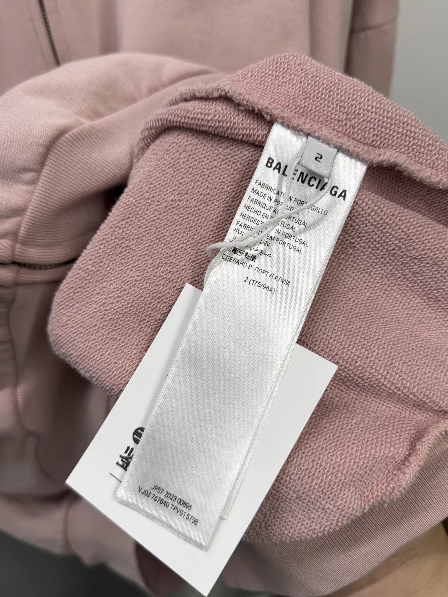 Balenciaga Balenciaga Women's Pink Zipper Hooded Oversized Sweatshirt Size XS / US 0-2 / IT 36-38 - 5 Thumbnail