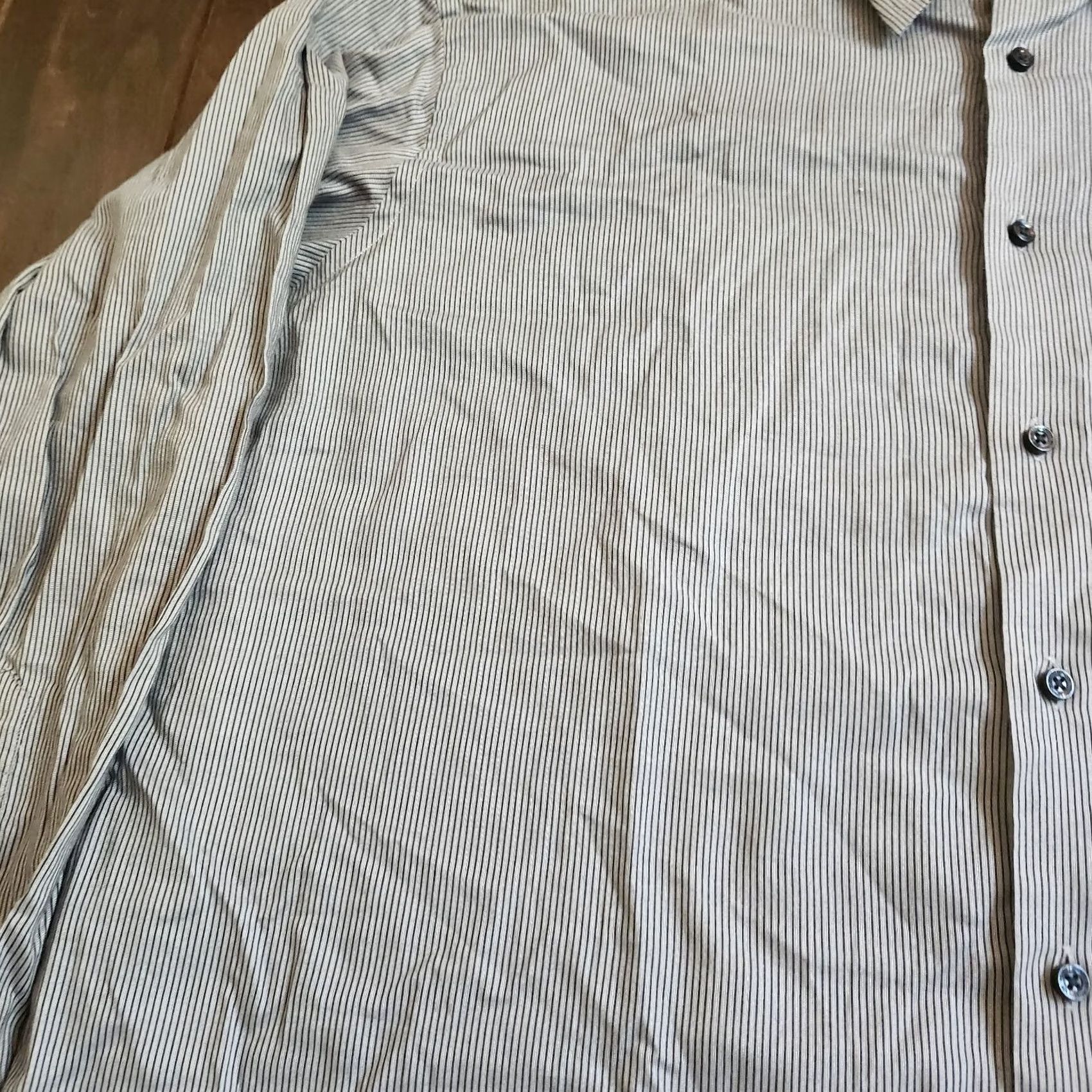 Etro Metro London Shirt Mens 34/35 Gray Men Striped Button Dress Size Size 34R - 7 Thumbnail