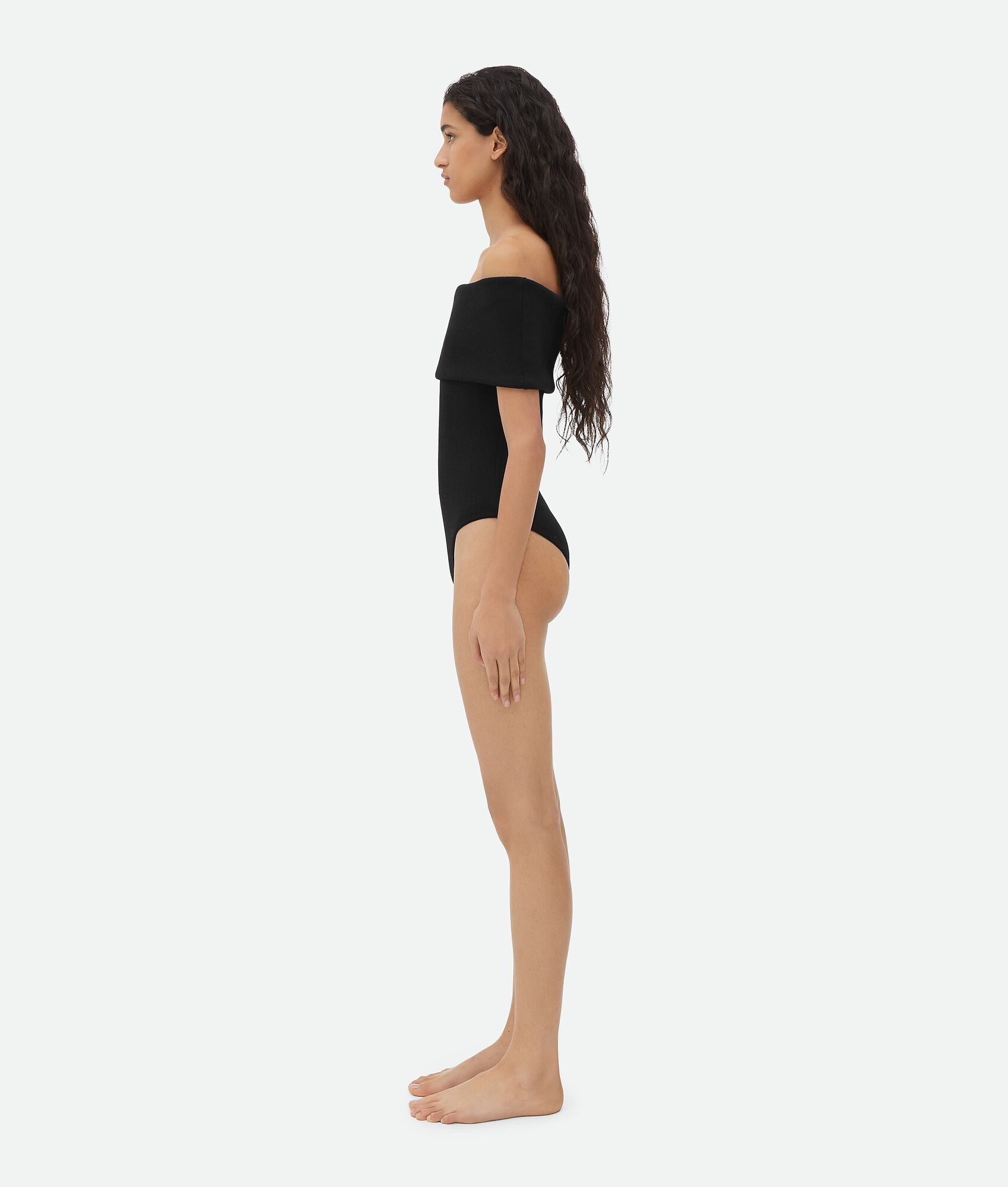 Bottega Veneta o1bcso1str0725 Stretch Nylon Off-The-Shoulder Swimsuit Black Size L / US 10 / IT 46 - 2 Thumbnail