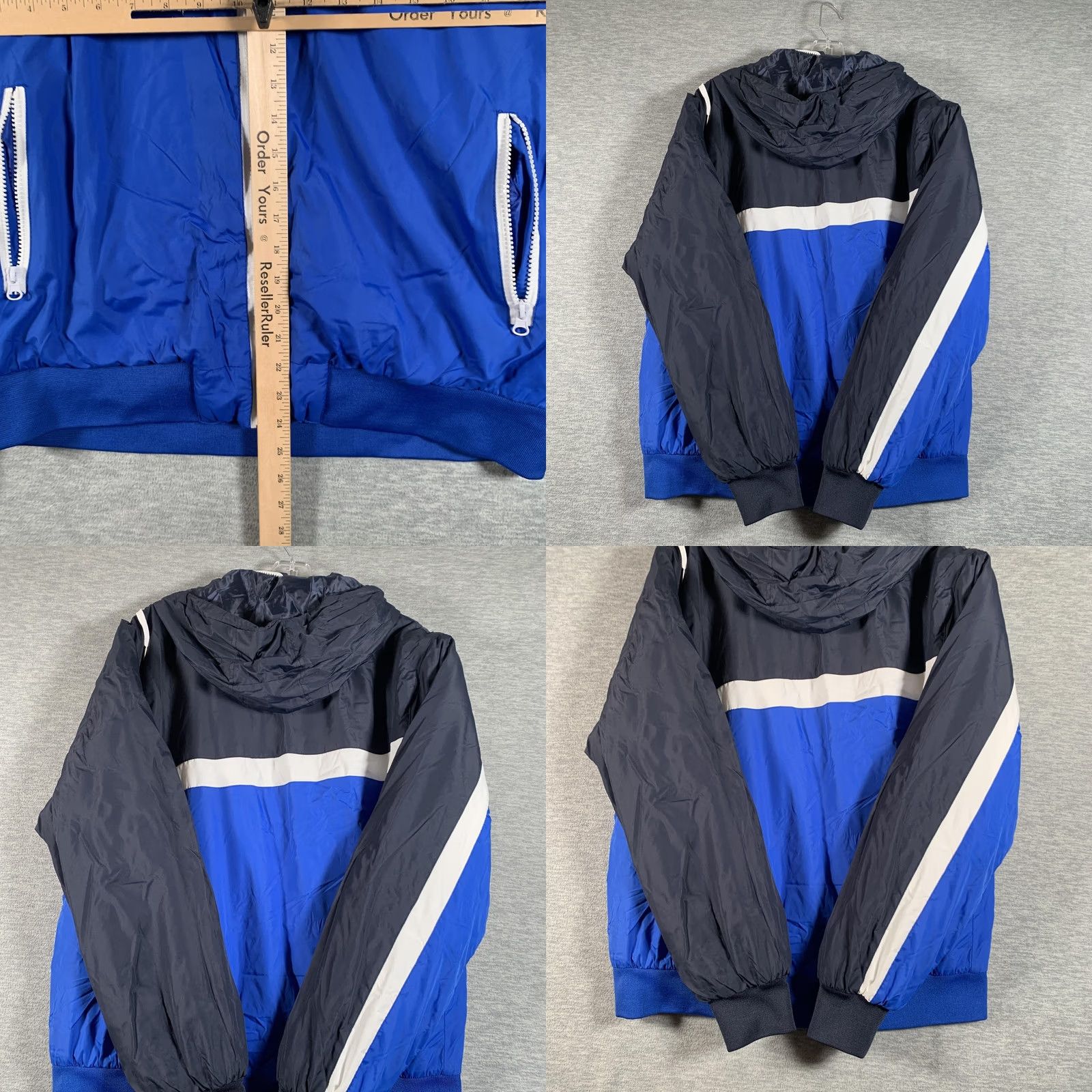 Vintage Tommy Wiseau Jacket Mens Large Blue Striped Hooded Windbreaker Love Is Blind Size US L / EU 52-54 / 3 - 8 Thumbnail