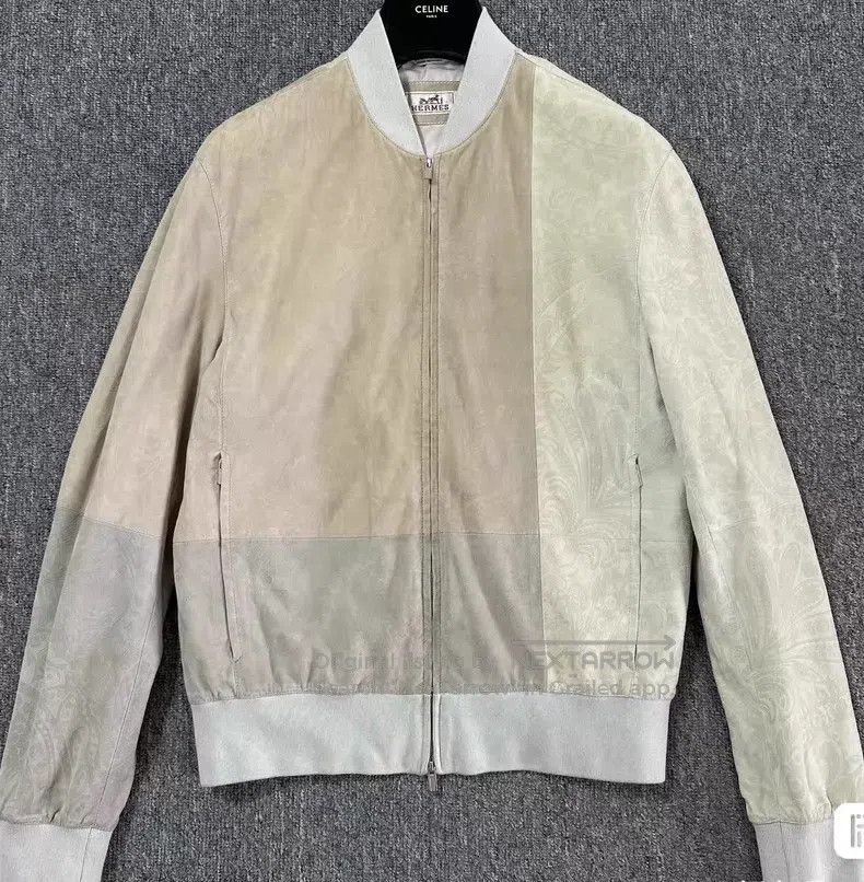 Hermes Hermes Leather Jacket, Goatskin, Light Sand Suede Size US M / EU 48-50 / 2 - 1 Thumbnail
