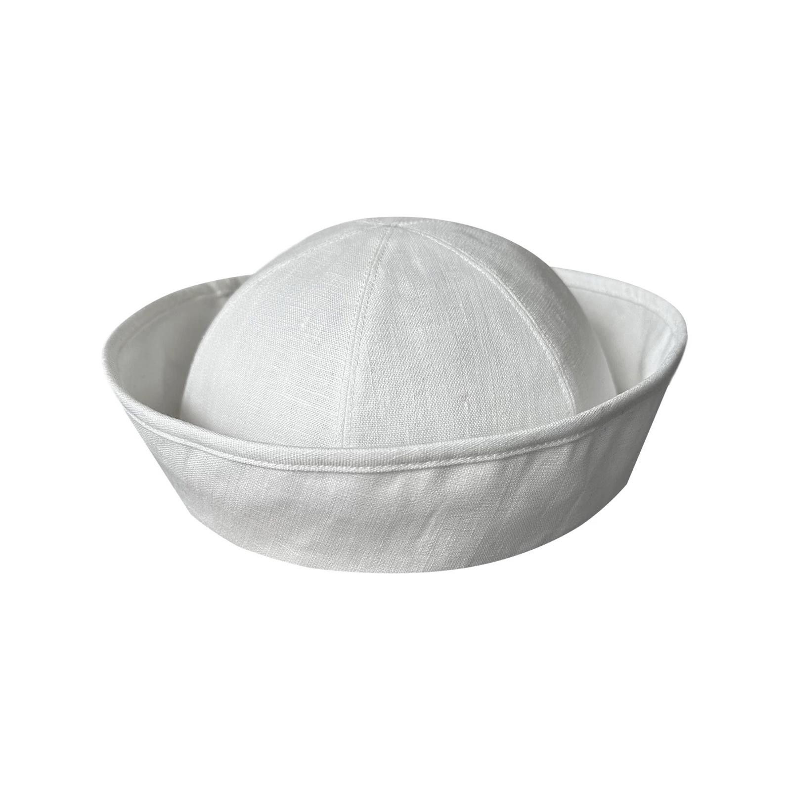 Japanese Brand Retro Wht Linen Beret Sailor Hat – Y2K French Girl Aesthetic Size ONE SIZE - 7 Thumbnail