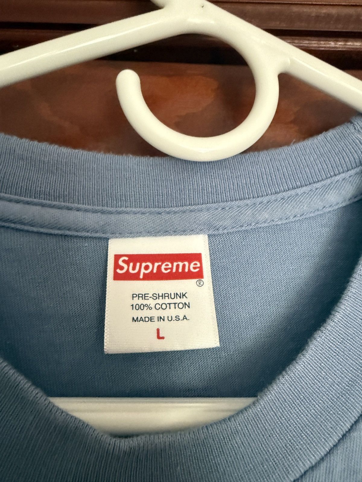Supreme Supreme Light Blue Flag Tee Size US L / EU 52-54 / 3 - 2 Thumbnail