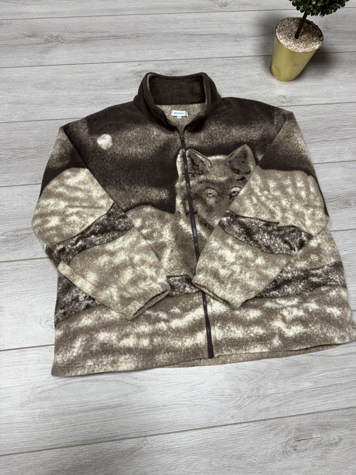 Vintage Wolves 🐺 vintage fleece all over zip atlas damart Size US M / EU 48-50 / 2 - 6 Thumbnail