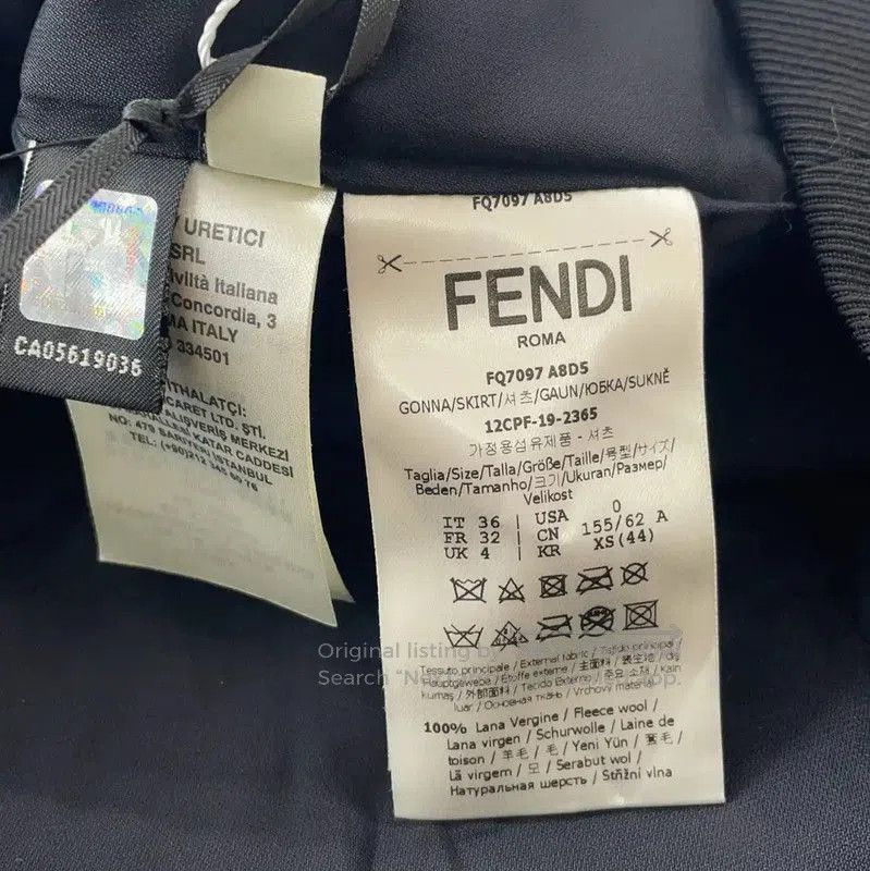 Fendi Fendi Black Recycled Fiber Women’s Skirt . Size 22" - 4 Thumbnail