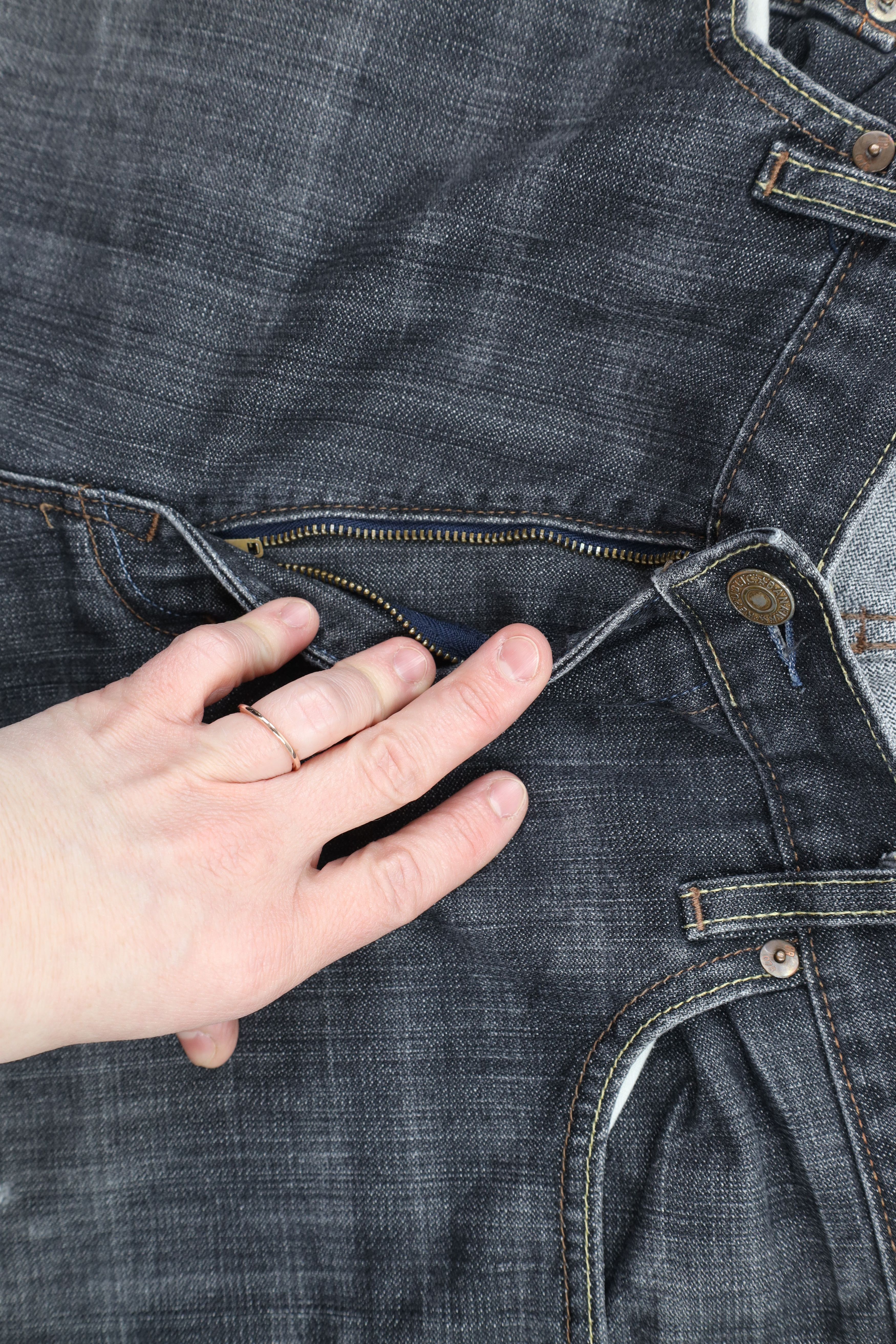 Banana Republic Vintage Banana Republic Wide Leg Denim Jeans Gray Cotton Size US 34 / EU 50 - 7 Thumbnail