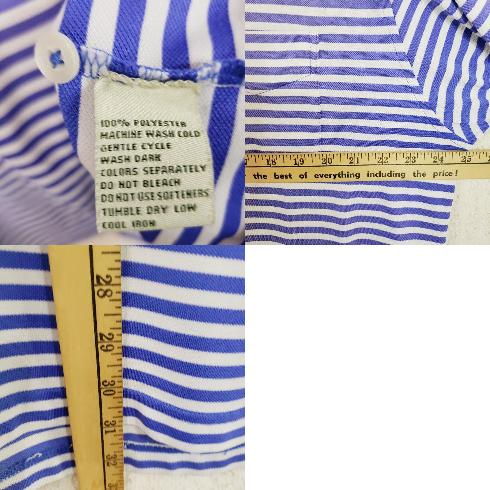 Vintage Donald Ross Polo Shirt Men's L Purple White Striped Golf Outdoor Casual Size US L / EU 52-54 / 3 - 9 Thumbnail