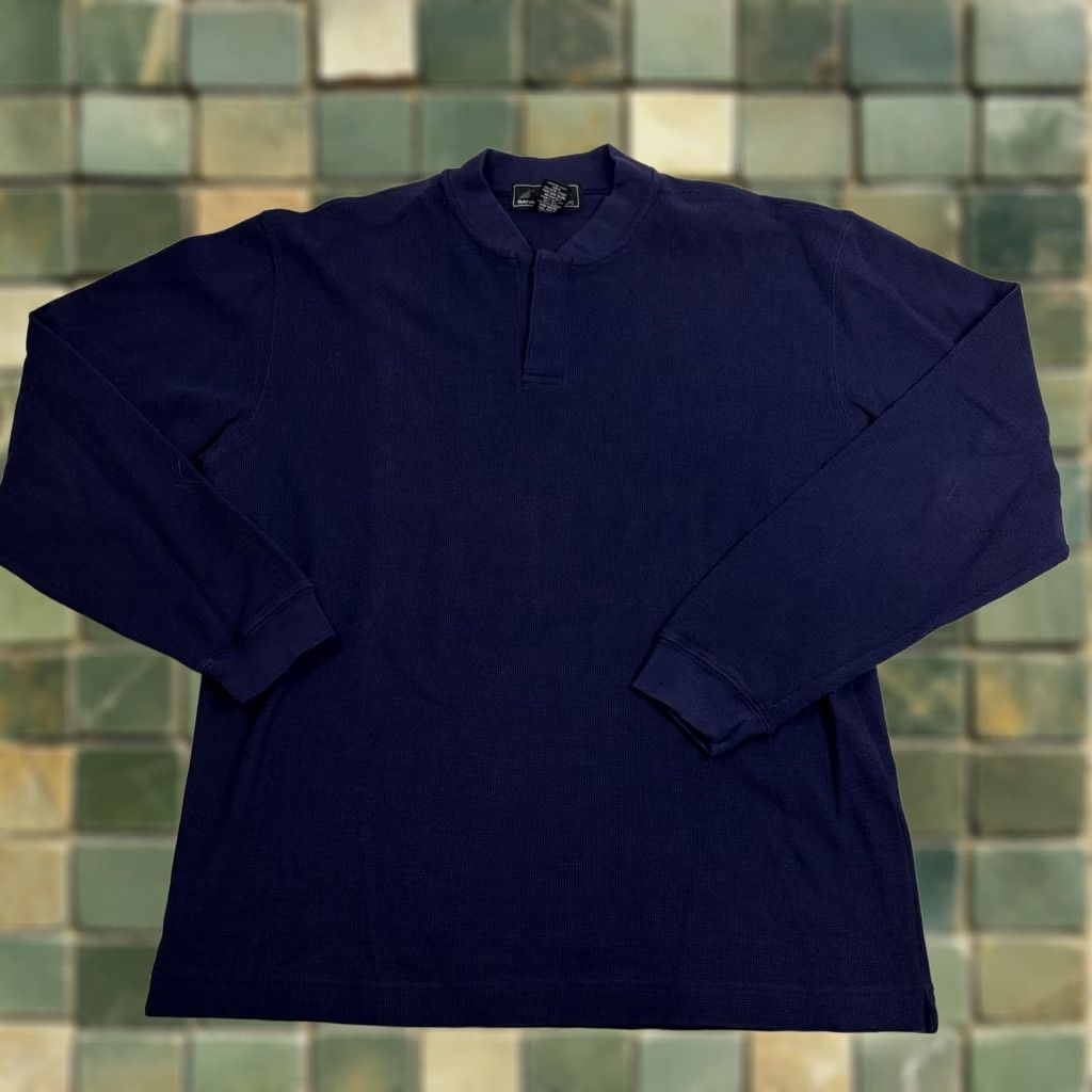 Banana Republic VINTAGE Banana Republic Banana Republic Waffle Knit Thermal Henley Men’s Blue L Long Sleeve 90s Bohemian Grunge Hipster Retro Rock Shirt Mens Size US L / EU 52-54 / 3 - 1 Thumbnail