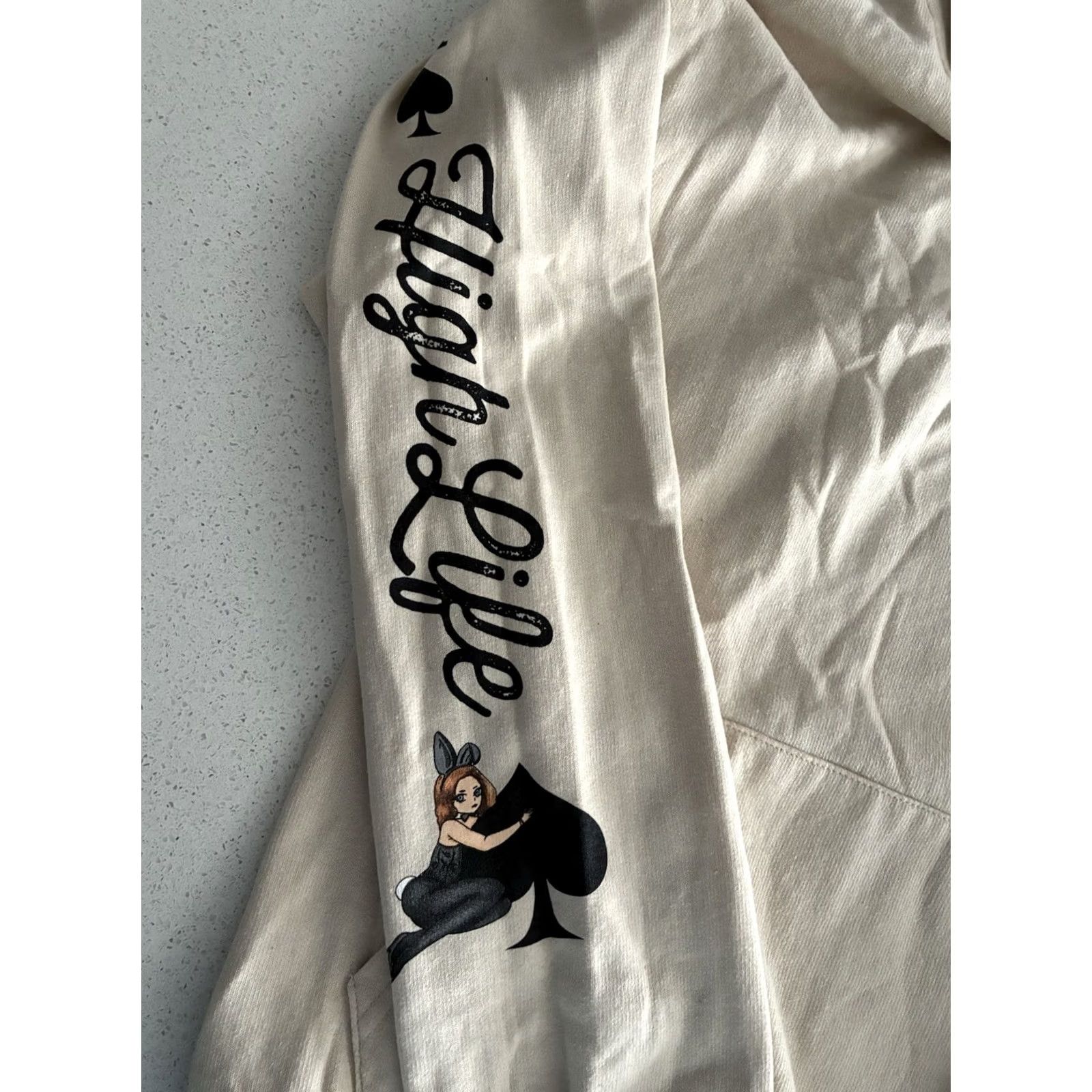 Vintage Fresh Laundry Hoodie Men 2XL Beige Logo Graphic Print Hooded Pullover Size US XXL / EU 58 / 5 - 3 Thumbnail