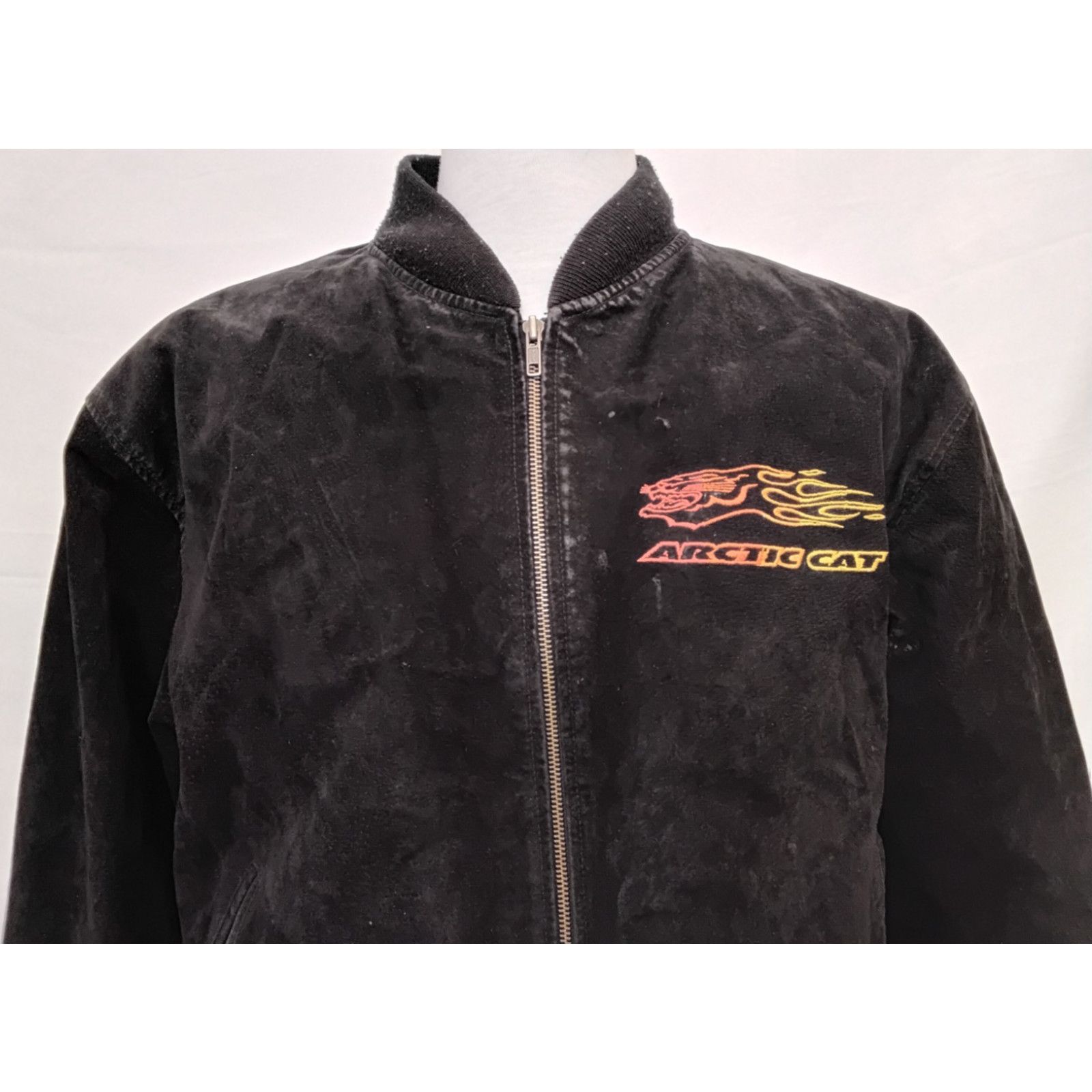 Other Arctic Cat Suede Leather Bomber Jacket Men's L Black Size US L / EU 52-54 / 3 - 6 Thumbnail