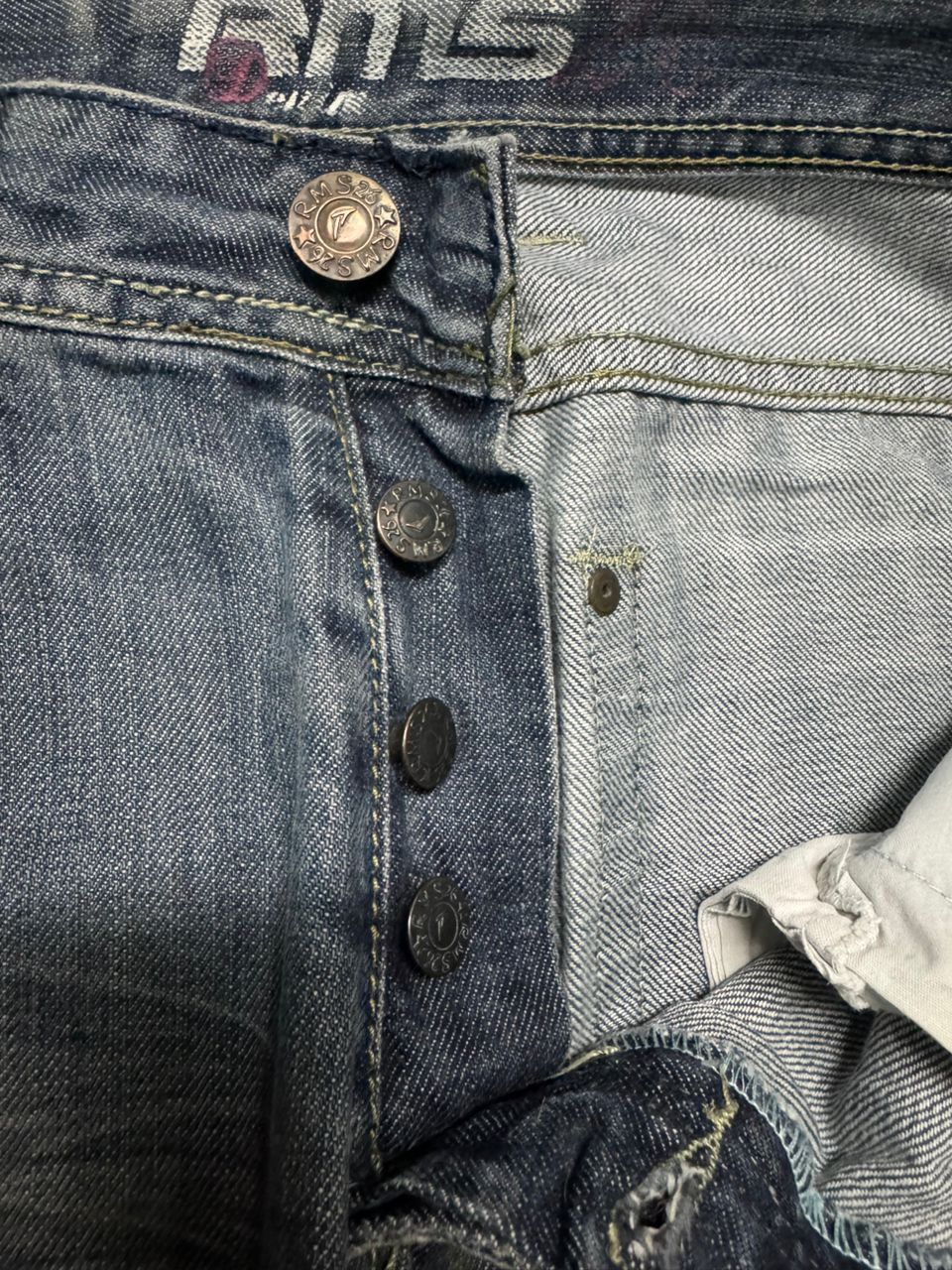 Japanese Brand SICK Japanese RMS Thrashed Faded Distressed Straight Jean Size US 31 - 10 Thumbnail