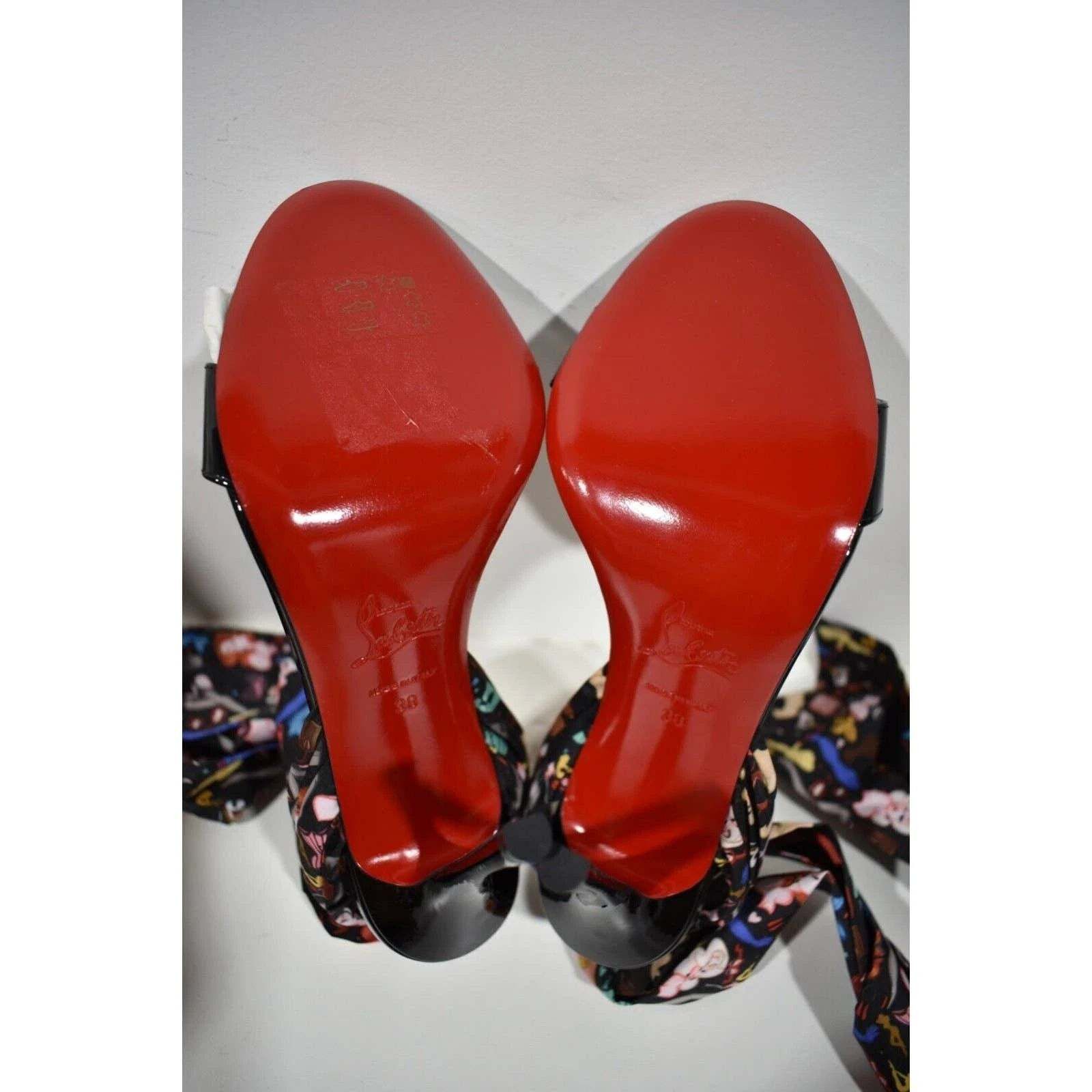 Christian Louboutin Fetish Du Desert 100 Black Lace Up Tie Sandal Heel Pump 38 Size US 8 / IT 38 - 12 Thumbnail