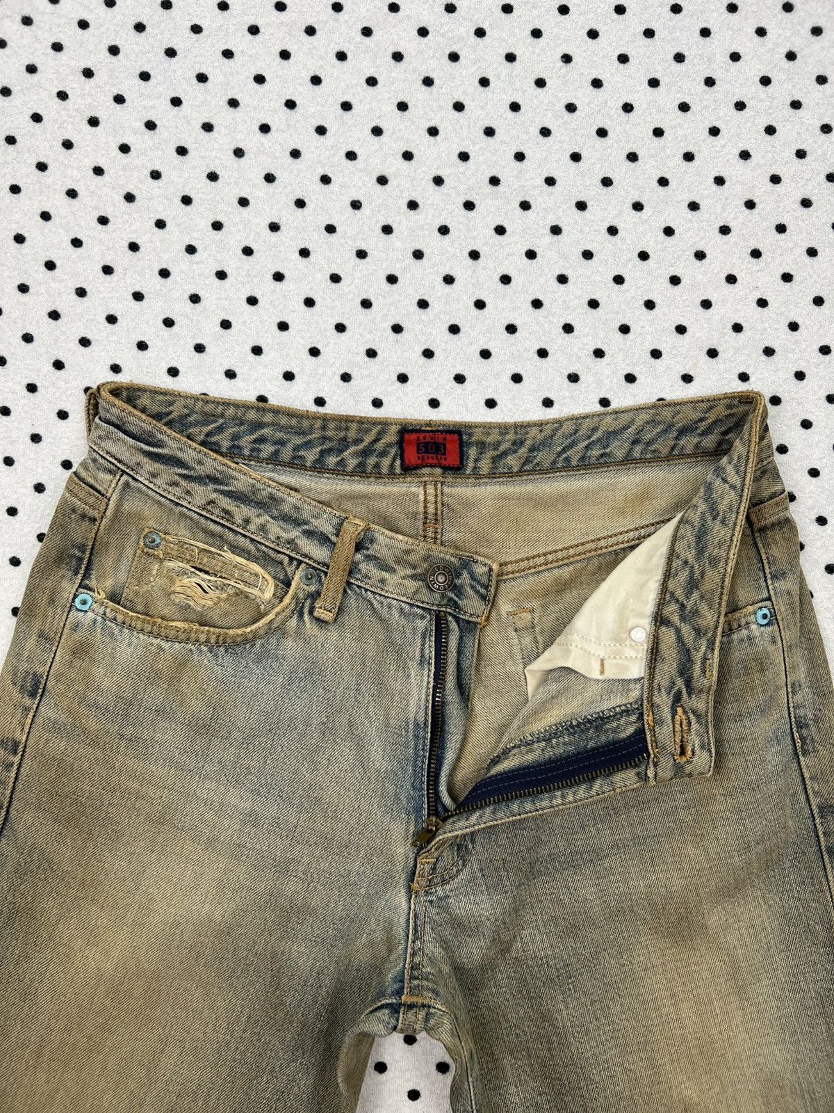 Edwin Edwin 503 Low Rise Dirty Distressed Jeans Size US 31 - 7 Thumbnail