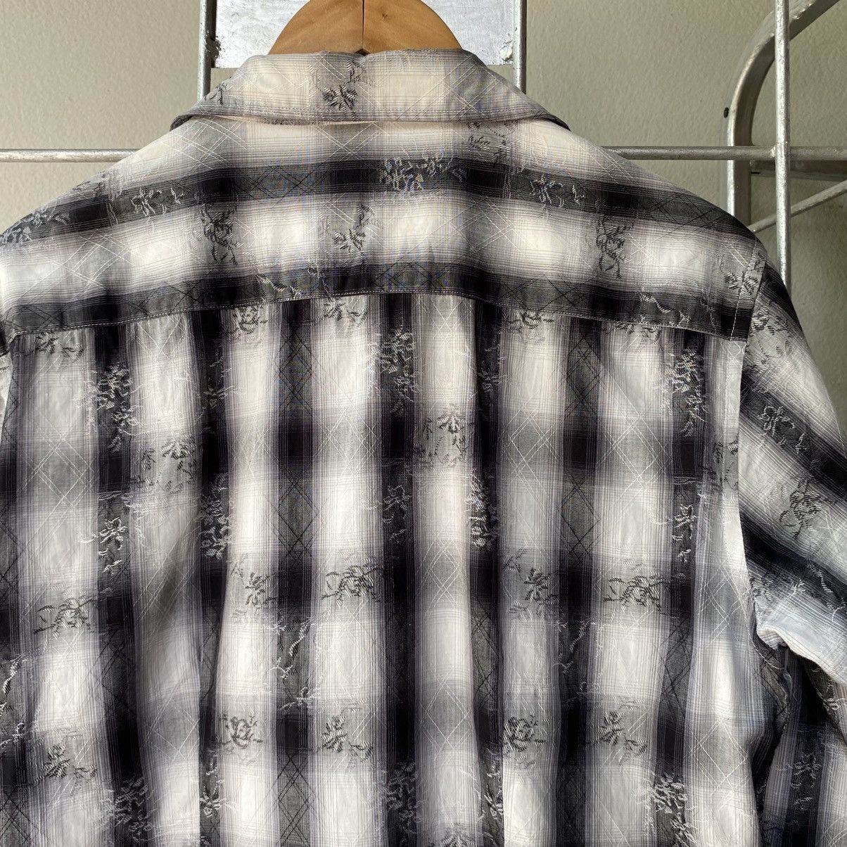 Tornado Mart TORNADO MART Black & White Ombre Plaid Shirt Size US L / EU 52-54 / 3 - 10 Thumbnail