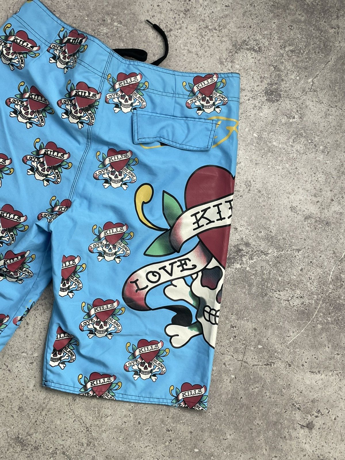 Ed Hardy × Vintage Vintage Ed Hardy Swim Shorts Blue L size Size US 34 / EU 50 - 5 Thumbnail