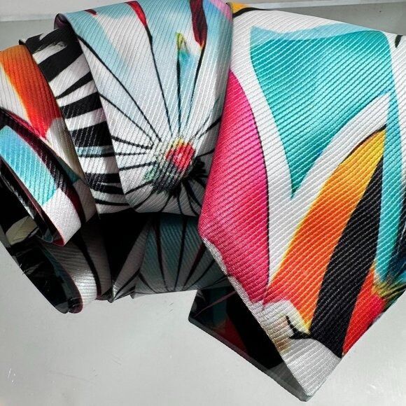 Other Floral Patchwork Tie Retro Designer Menswear Tie Necktie Mid Size ONE SIZE - 3 Thumbnail